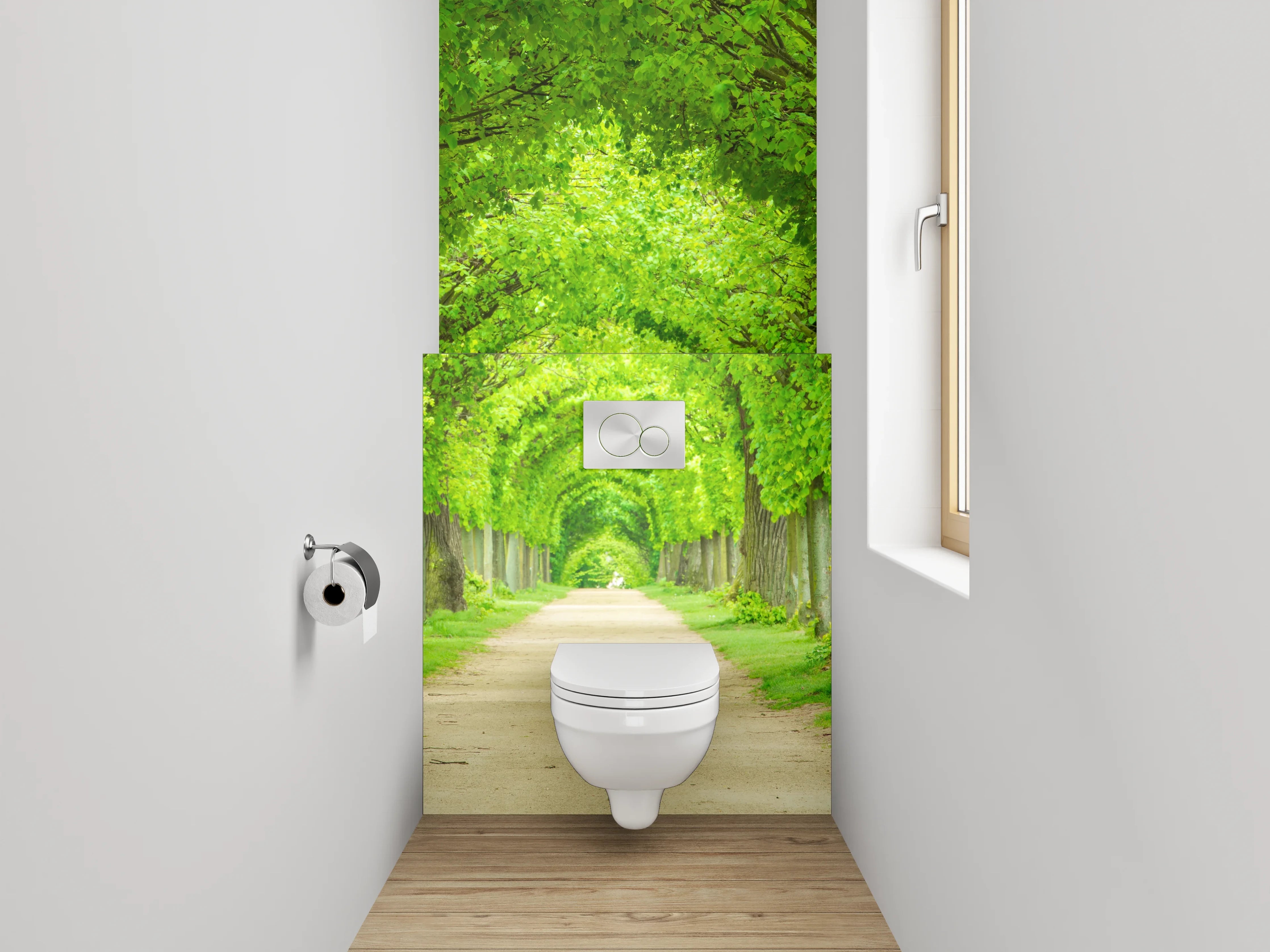 WC-Rückwand - Grüne Alleen Baumweg Landschaft