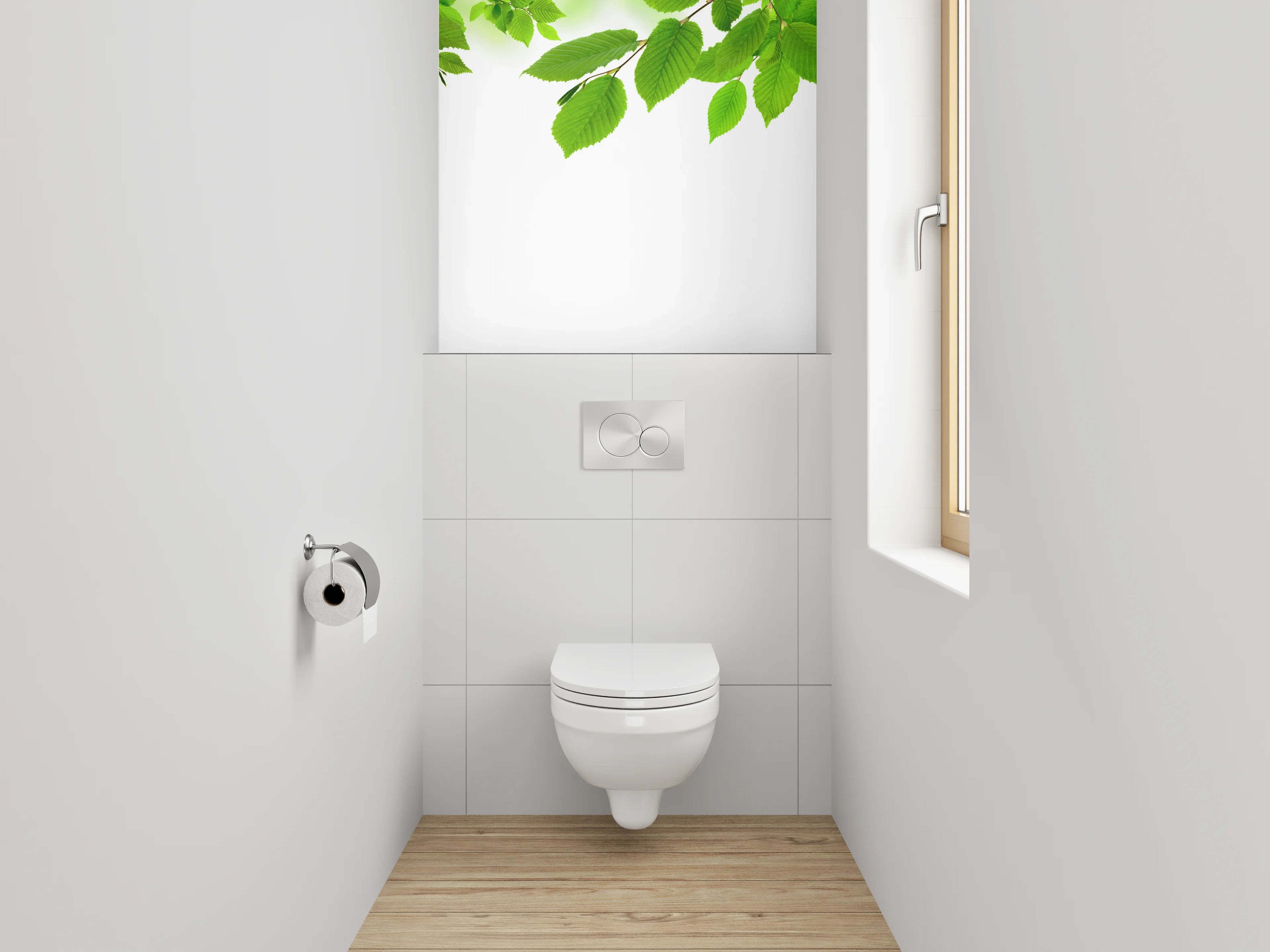 WC-Rückwand - Grüne Blätter Naturmotiv