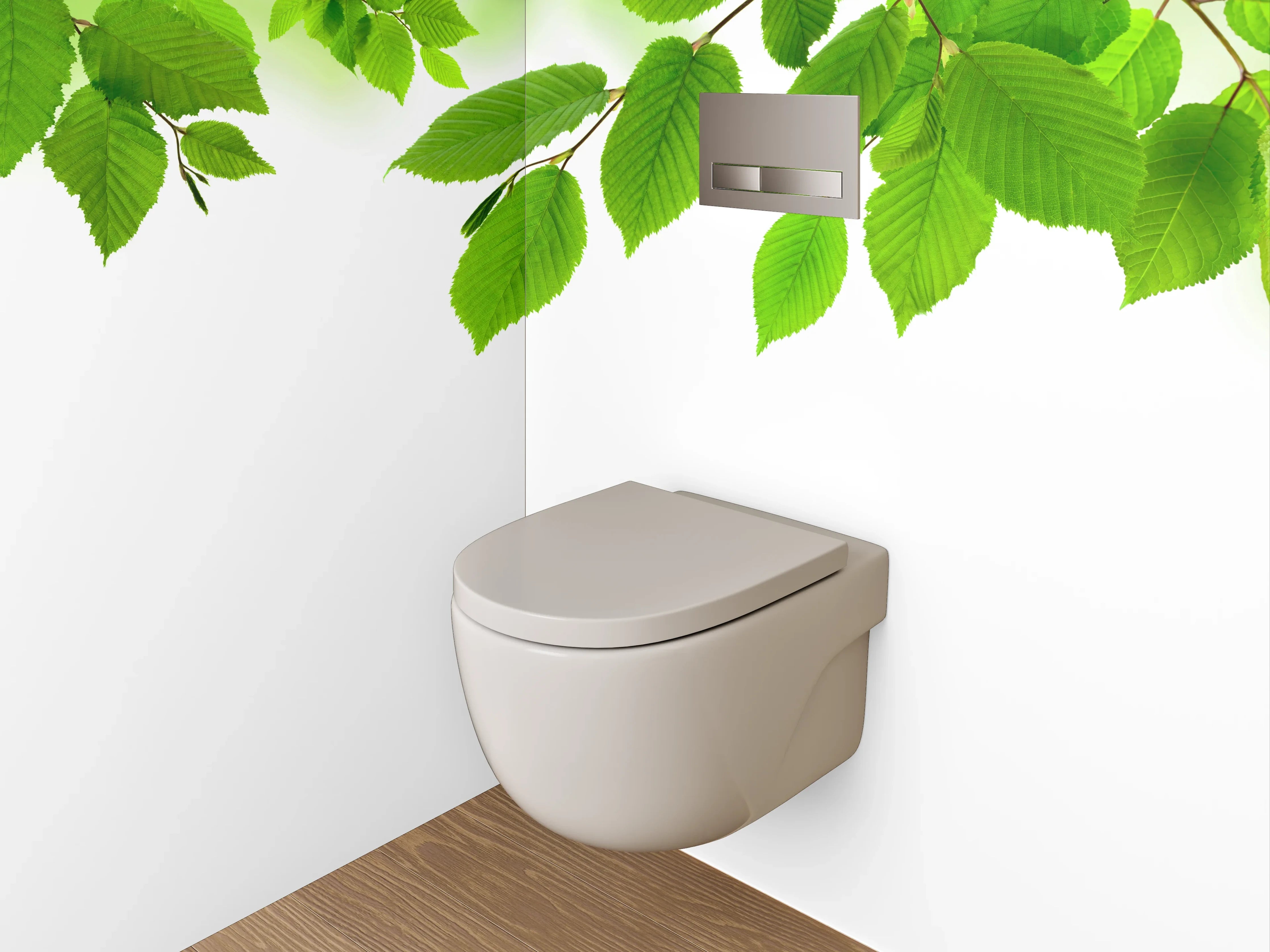 WC-Rückwand - Grüne Blätter Naturmotiv
