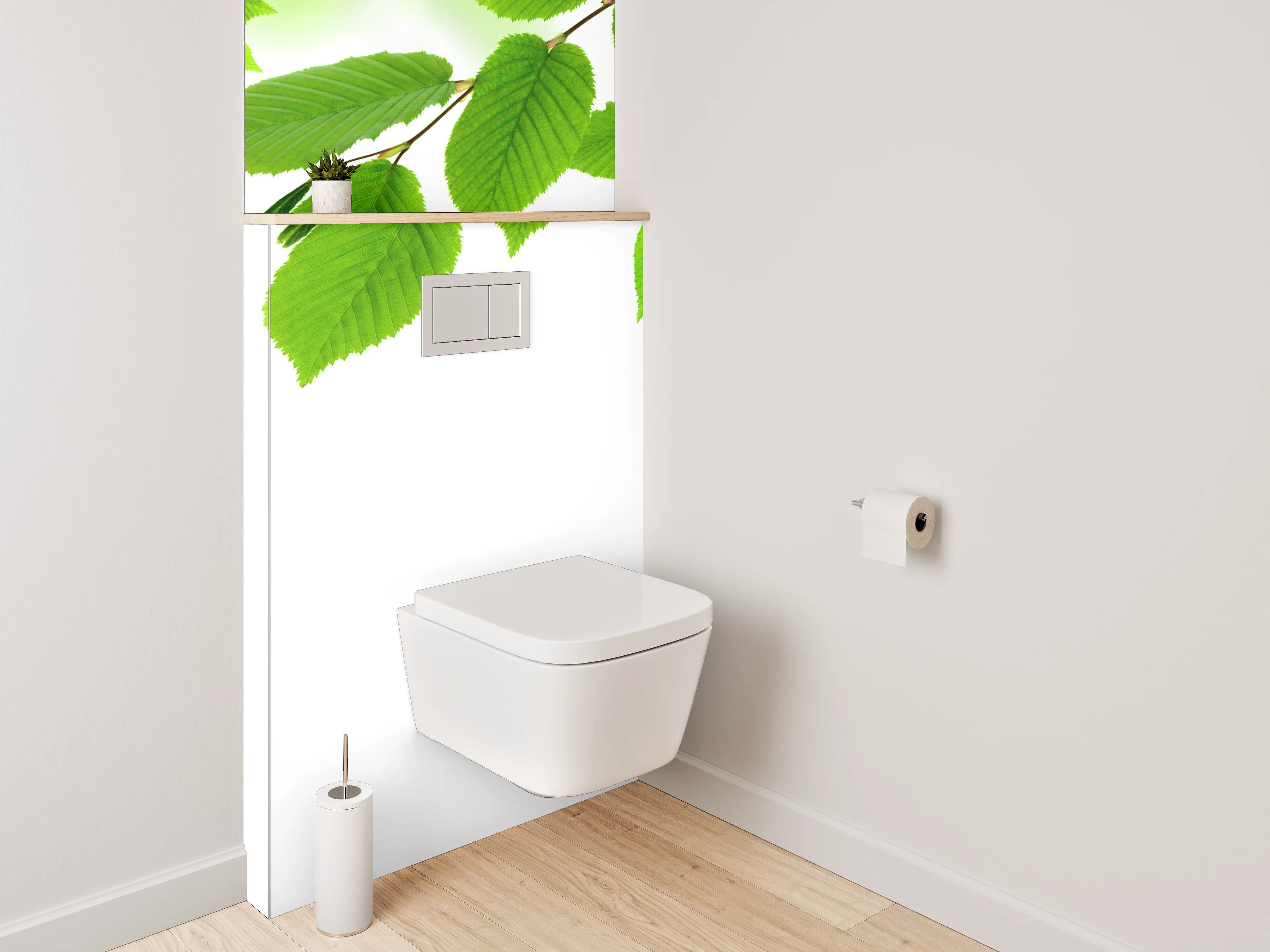 WC-Rückwand - Grüne Blätter Naturmotiv