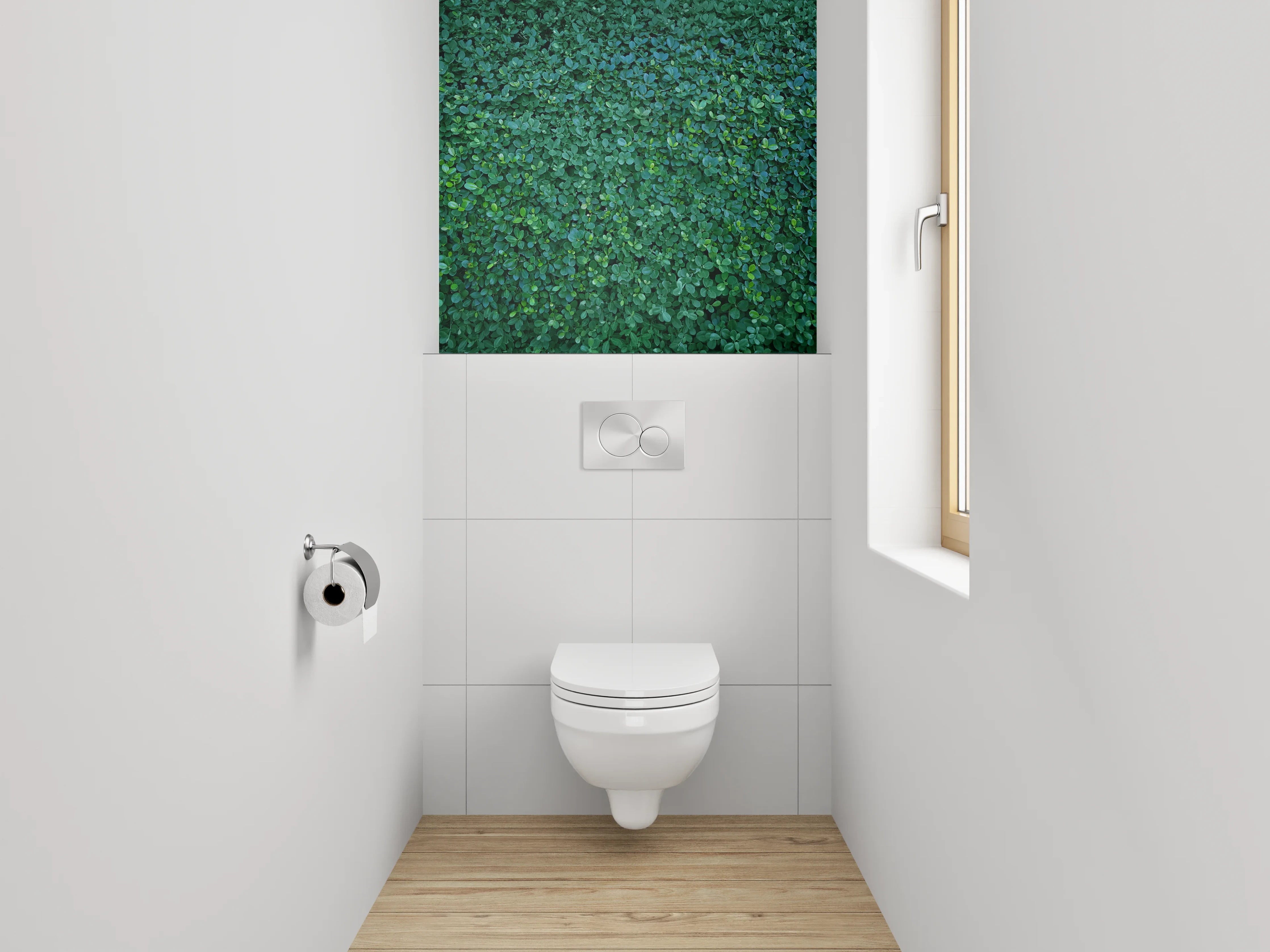 WC-Rückwand - Grüne Blattwand Naturdekor
