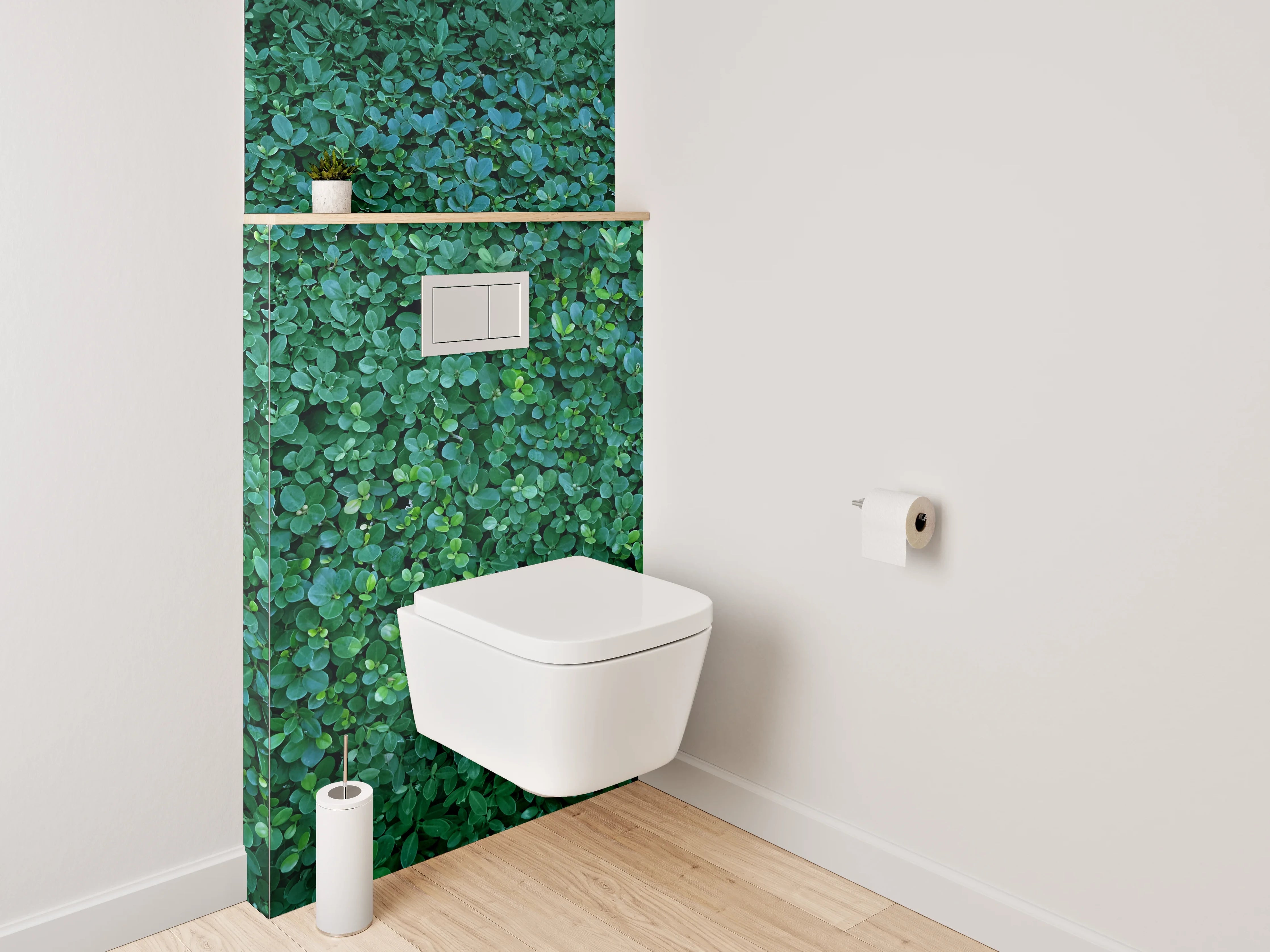 WC-Rückwand - Grüne Blattwand Naturdekor