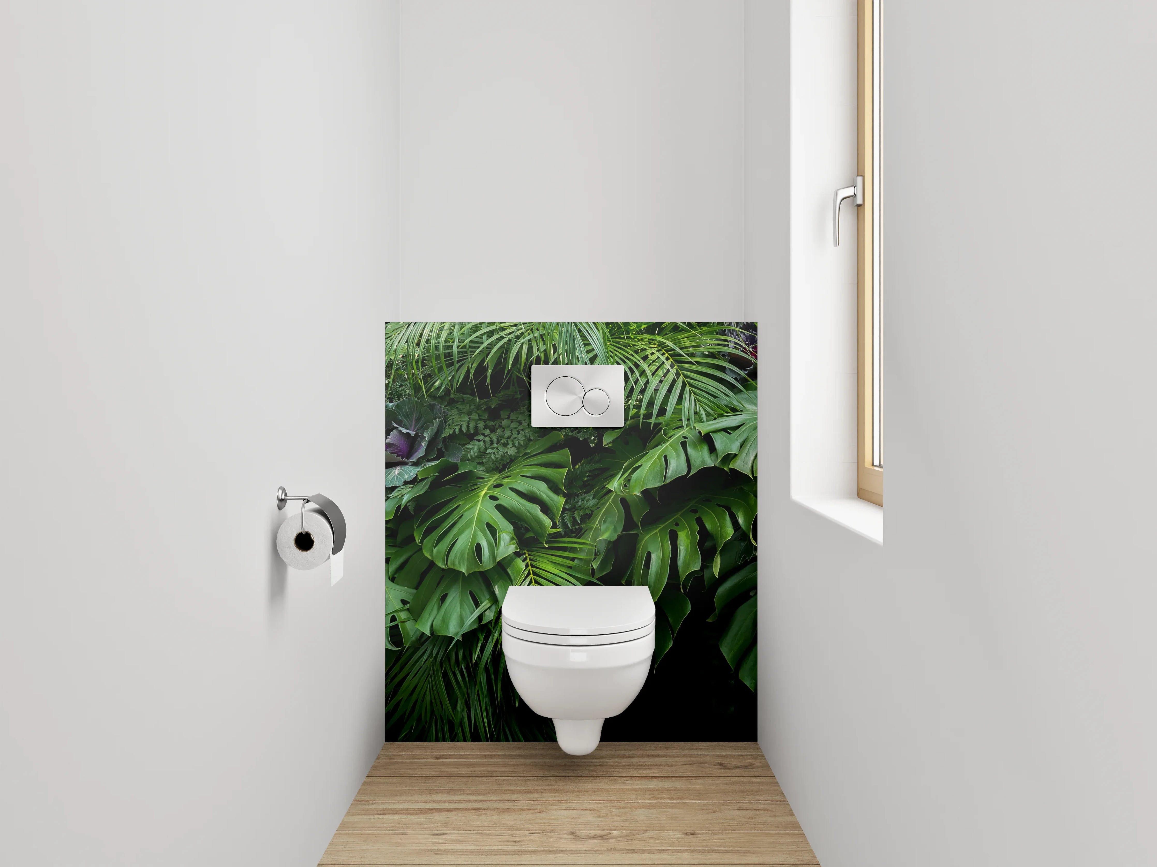 WC-Rückwand - Grüne Dschungelblätter Natur Wanddekor