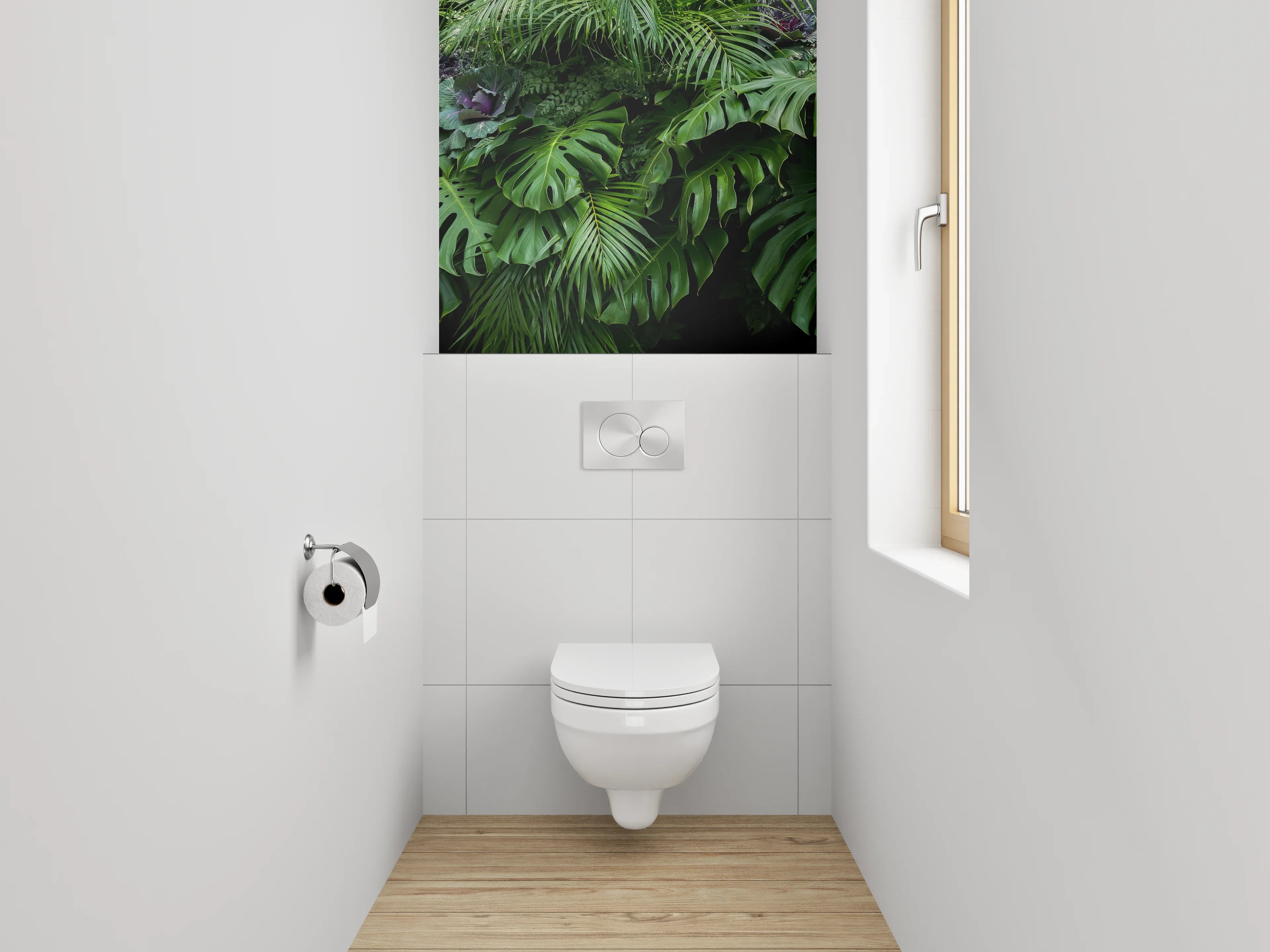 WC-Rückwand - Grüne Dschungelblätter Natur Wanddekor