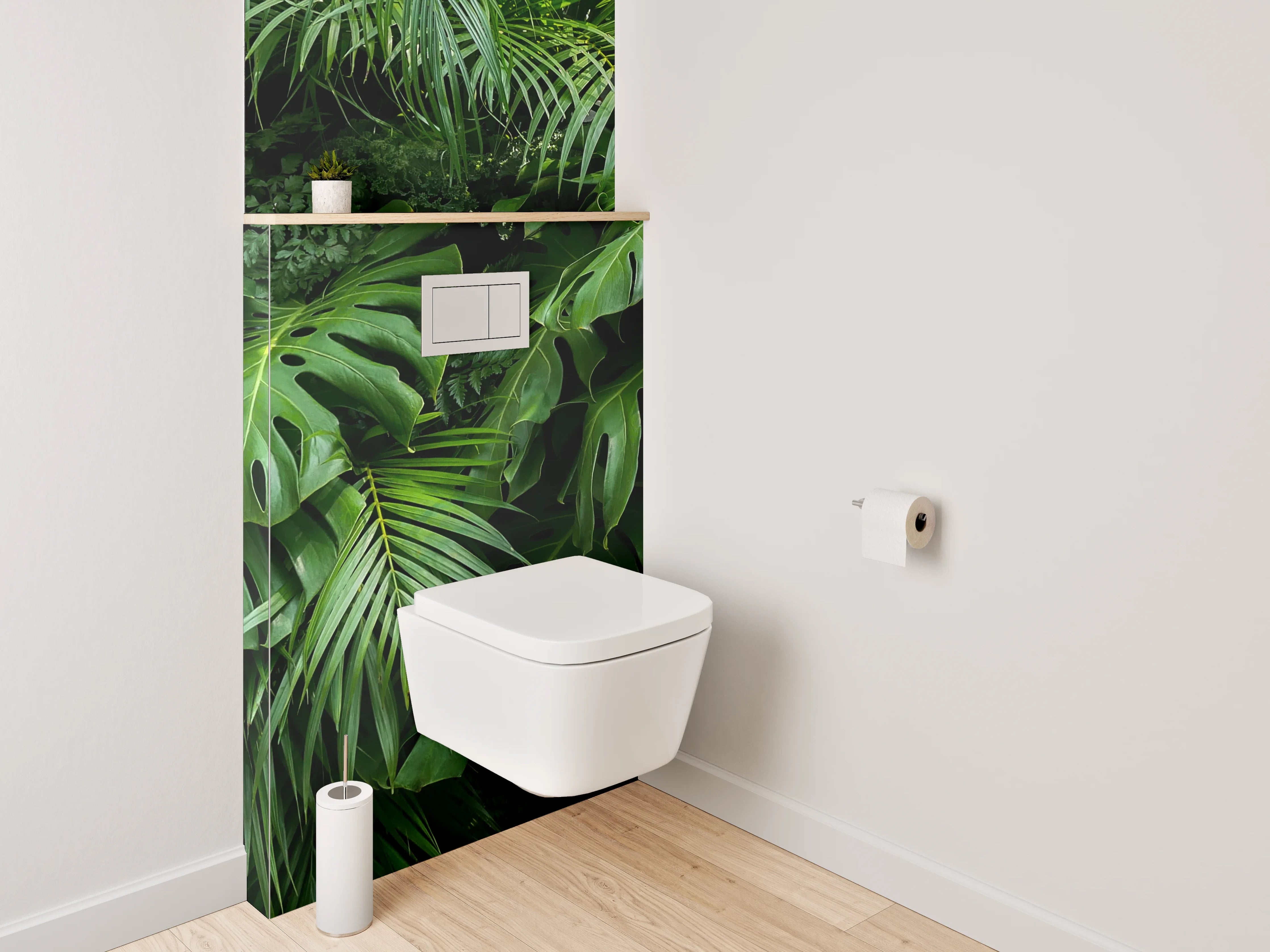 WC-Rückwand - Grüne Dschungelblätter Natur Wanddekor