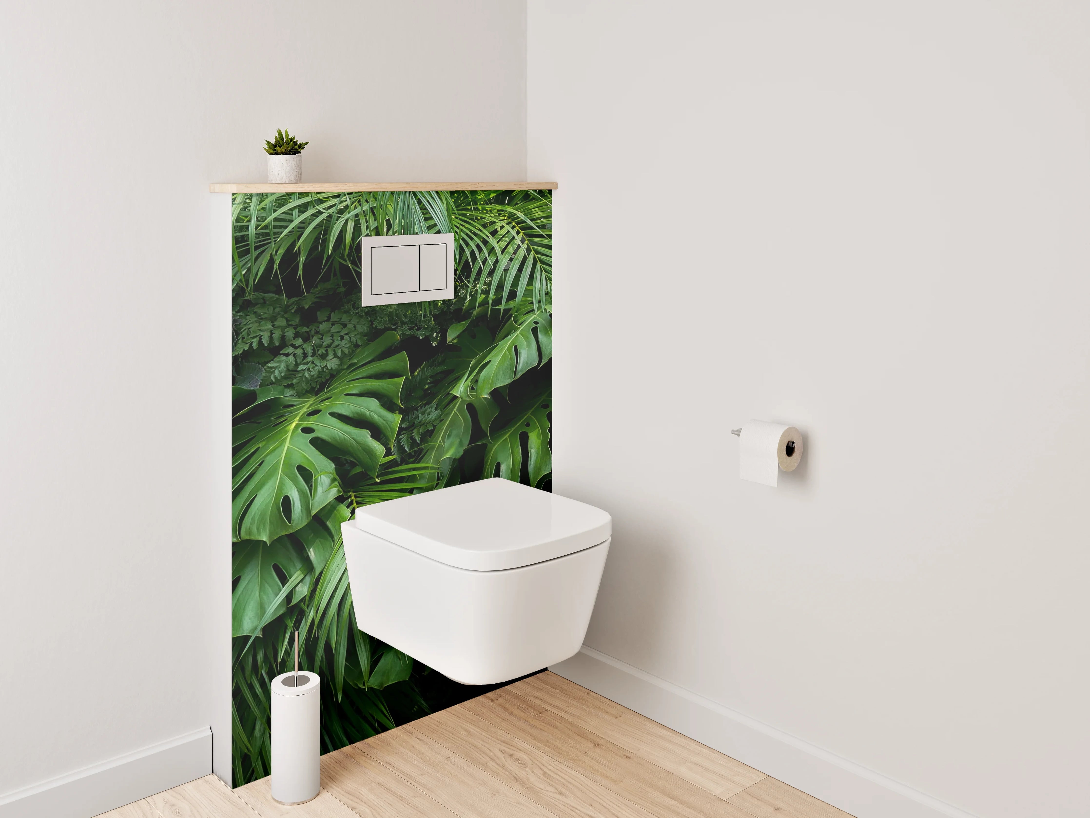 WC-Rückwand - Grüne Dschungelblätter Natur Wanddekor
