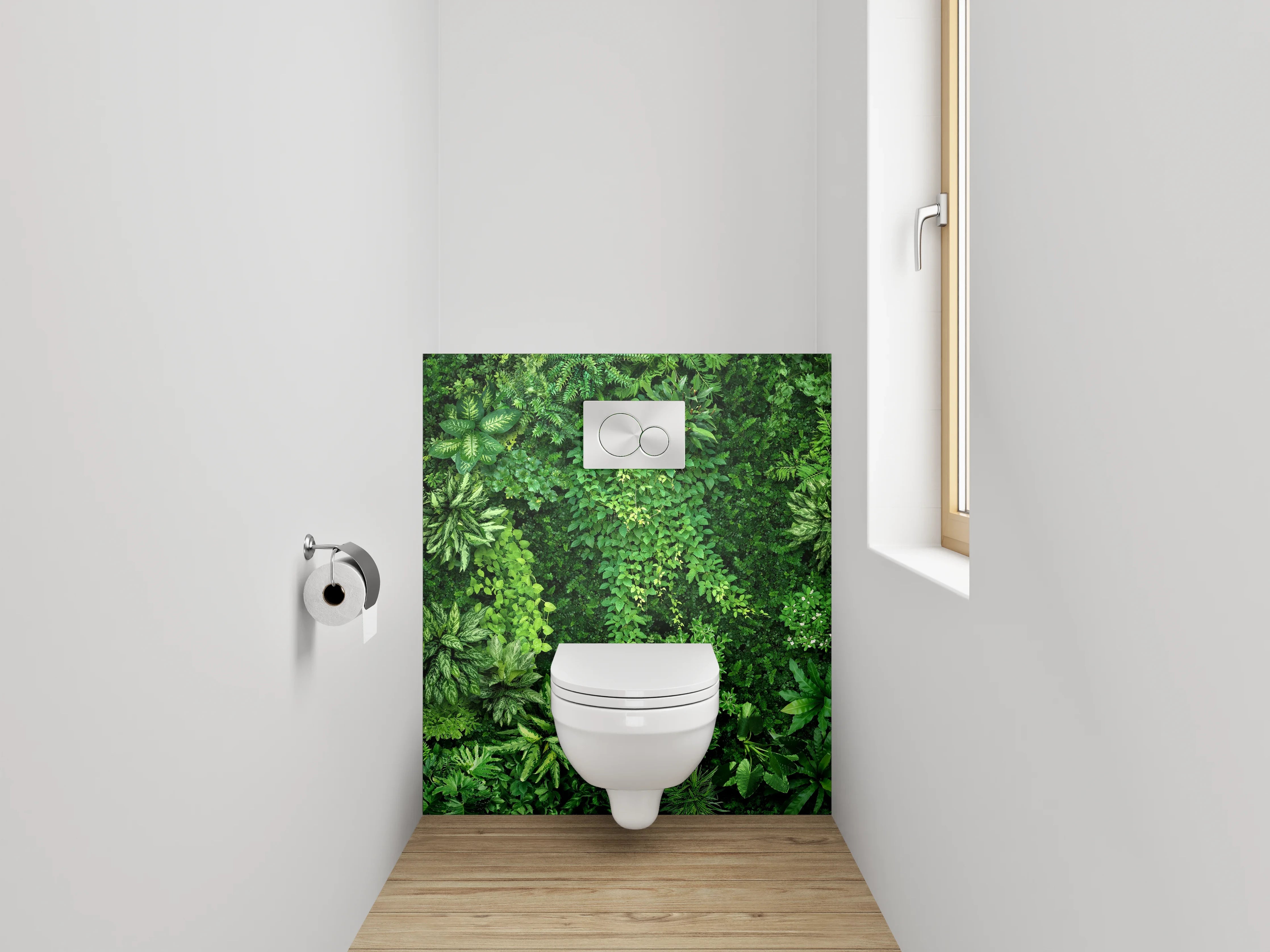 WC-Rückwand - Grüne Natur Pflanzenwand