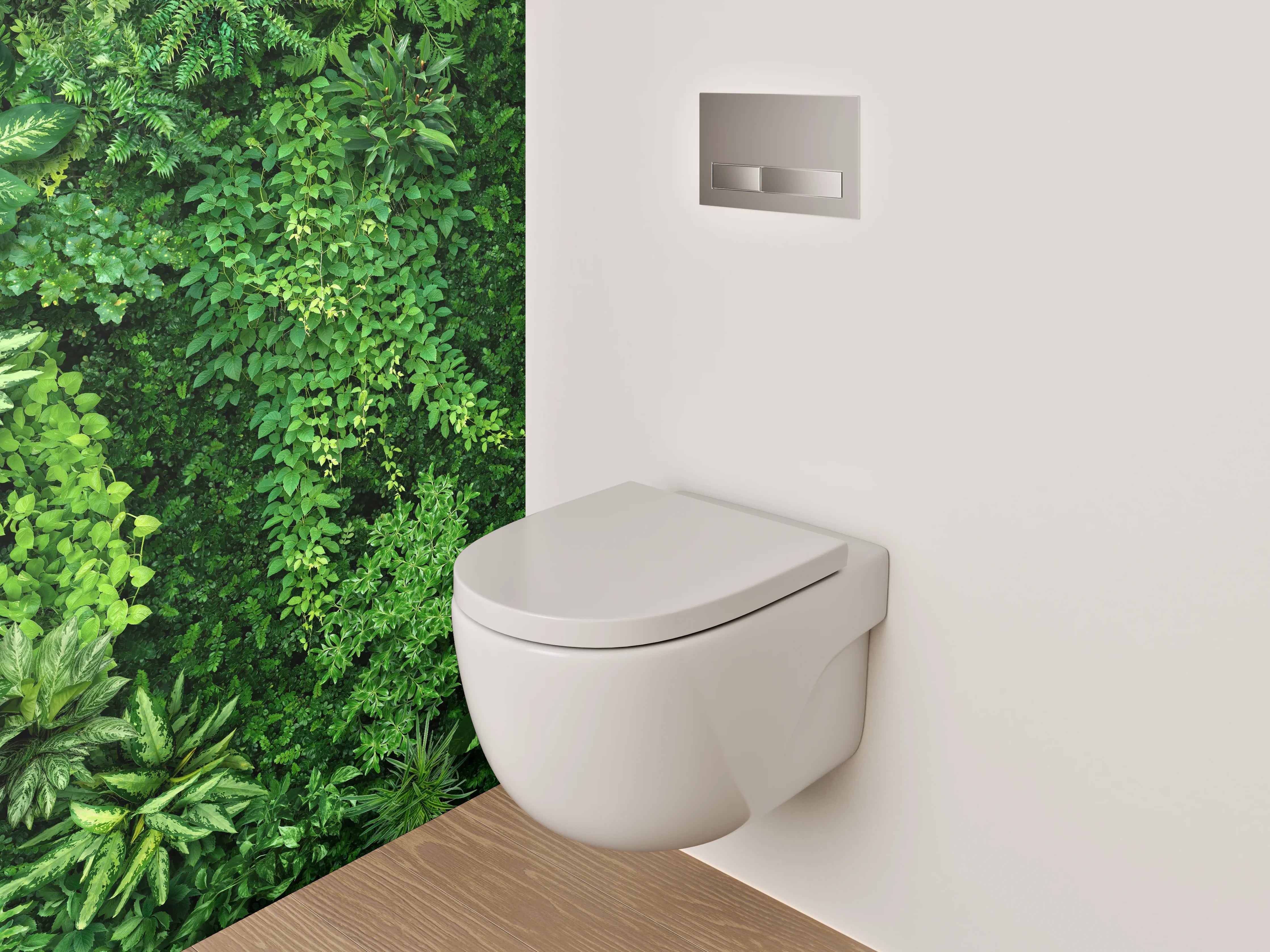 WC-Rückwand - Grüne Natur Pflanzenwand