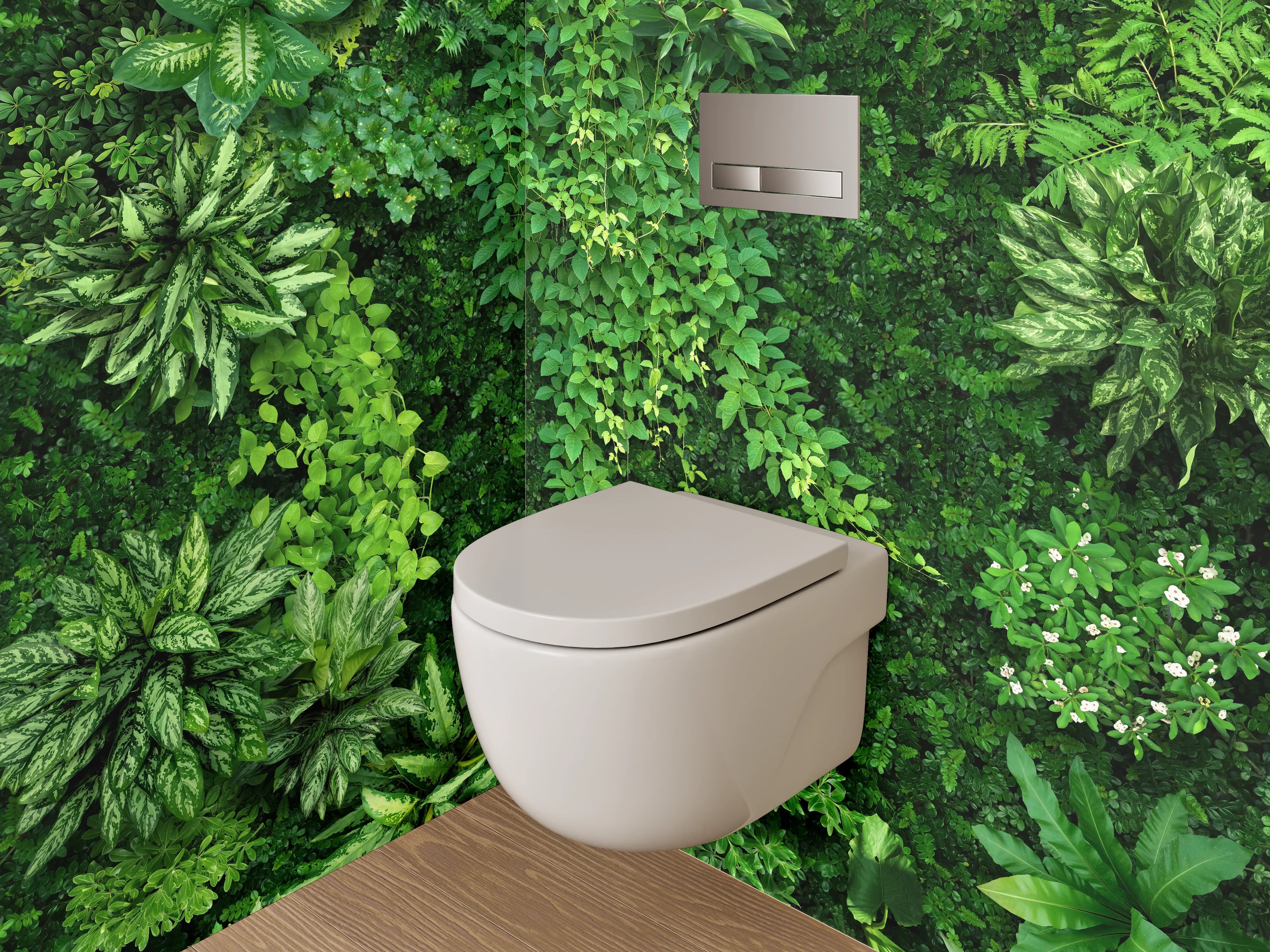 WC-Rückwand - Grüne Natur Pflanzenwand