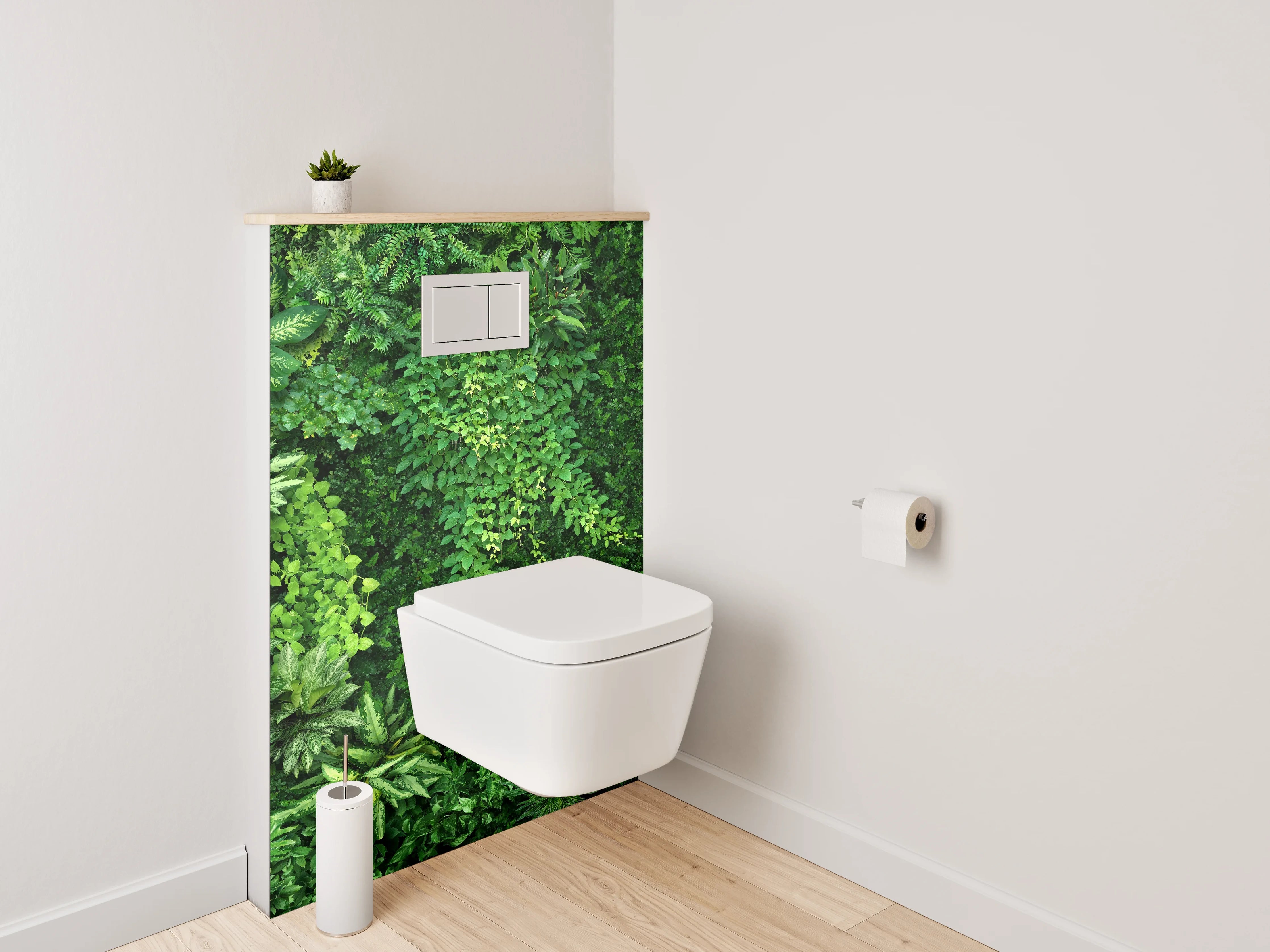 WC-Rückwand - Grüne Natur Pflanzenwand