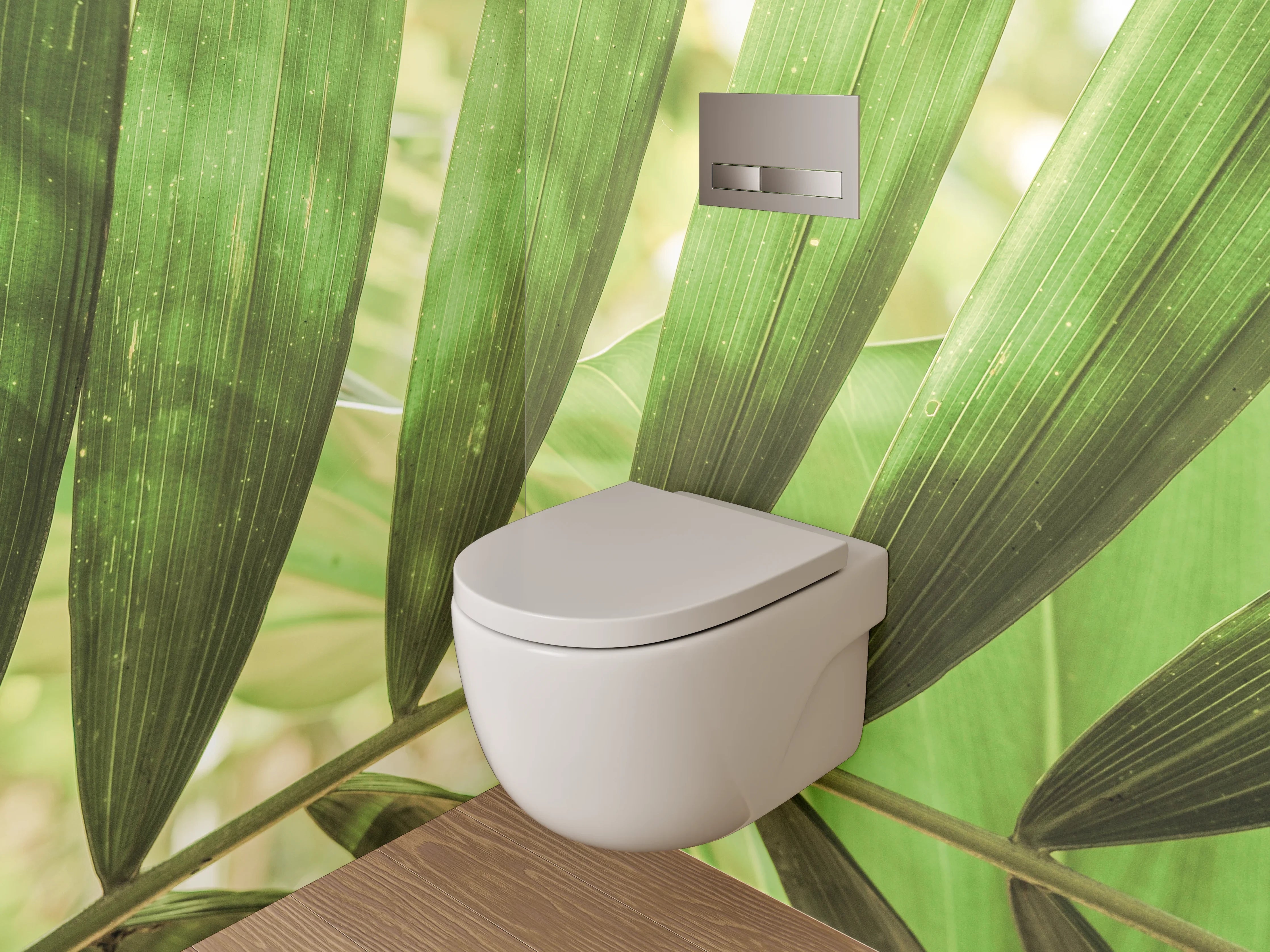 WC-Rückwand - Grüne Palmenblätter Naturmotiv