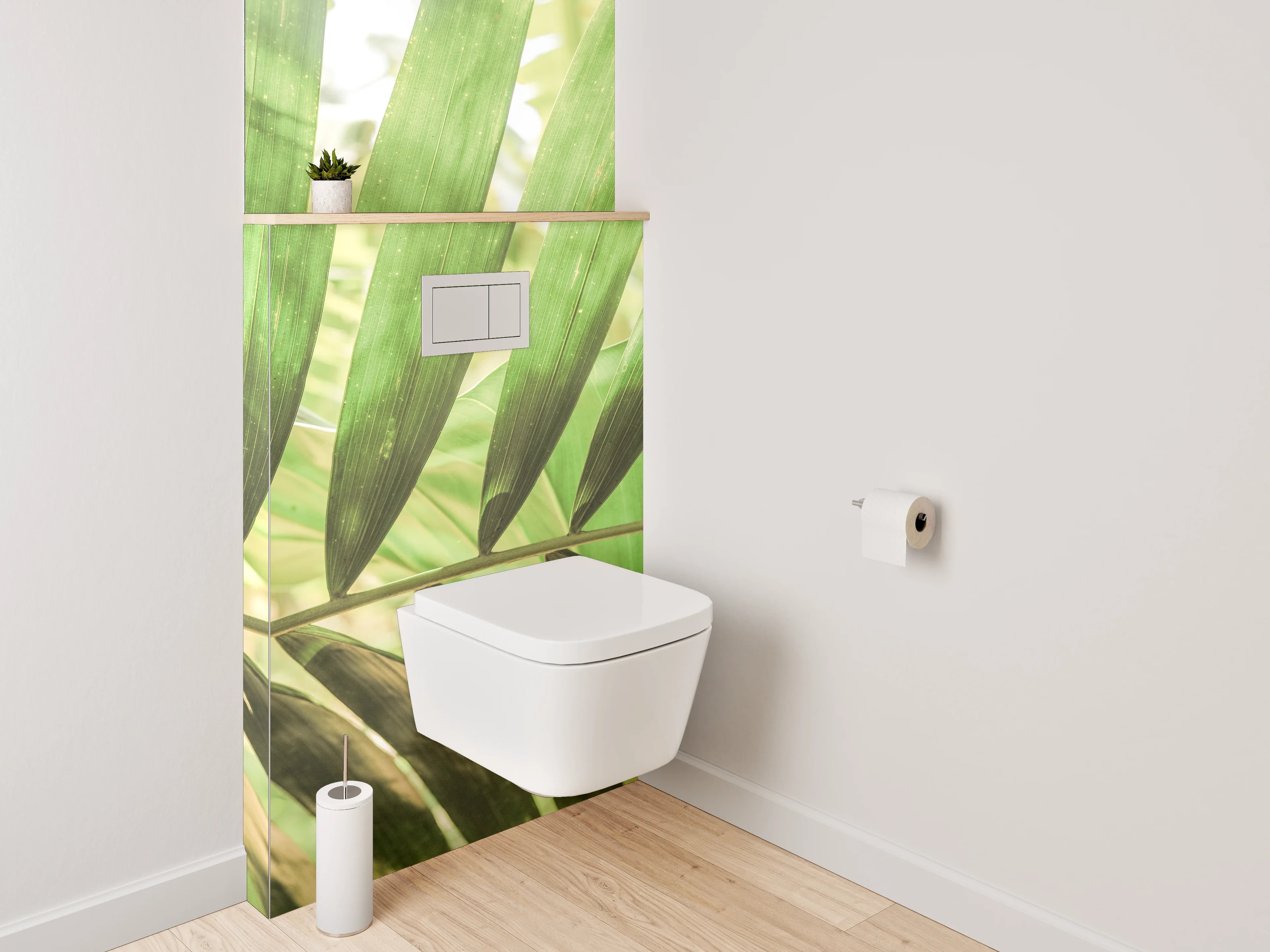 WC-Rückwand - Grüne Palmenblätter Naturmotiv