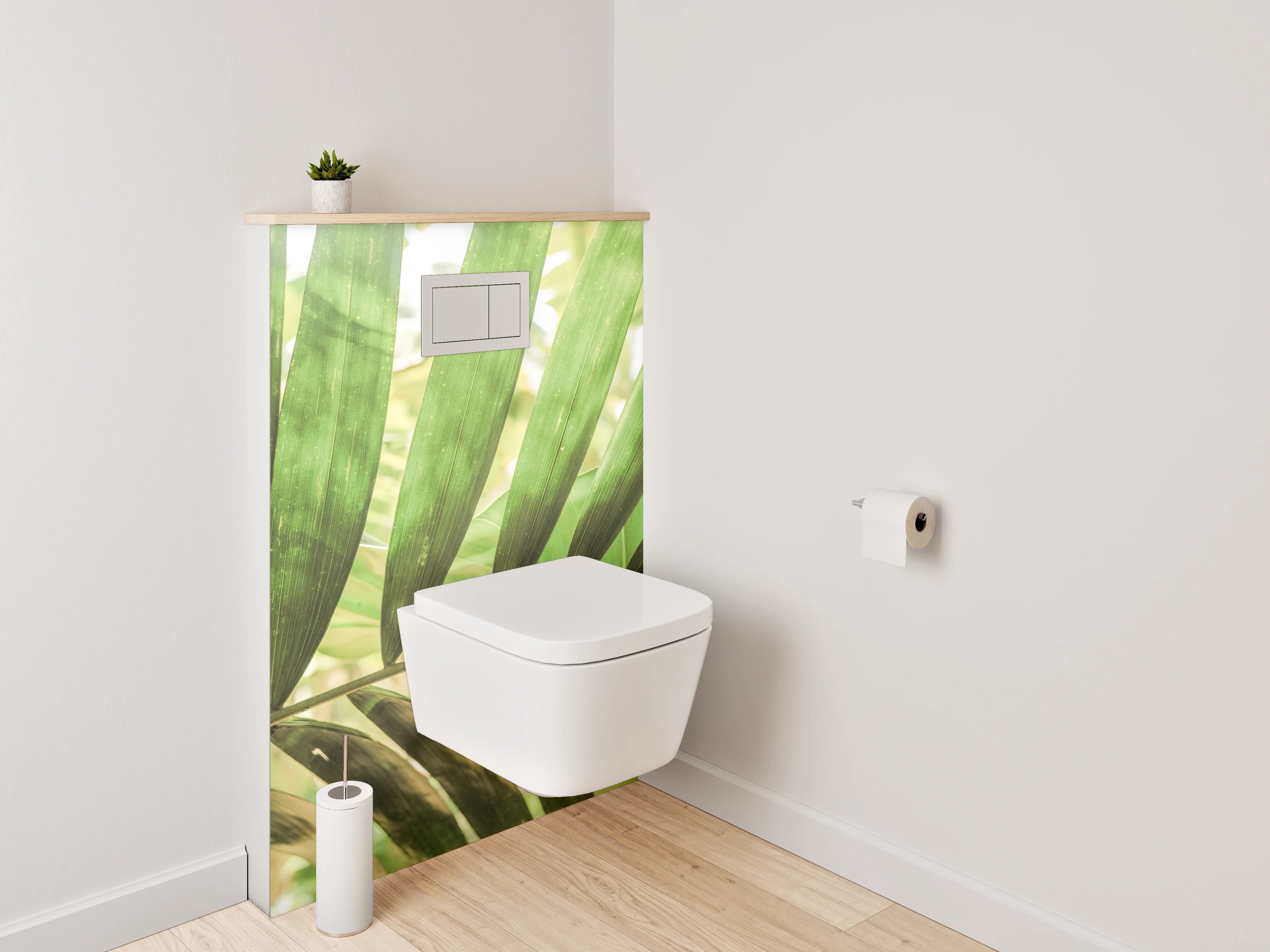 WC-Rückwand - Grüne Palmenblätter Naturmotiv