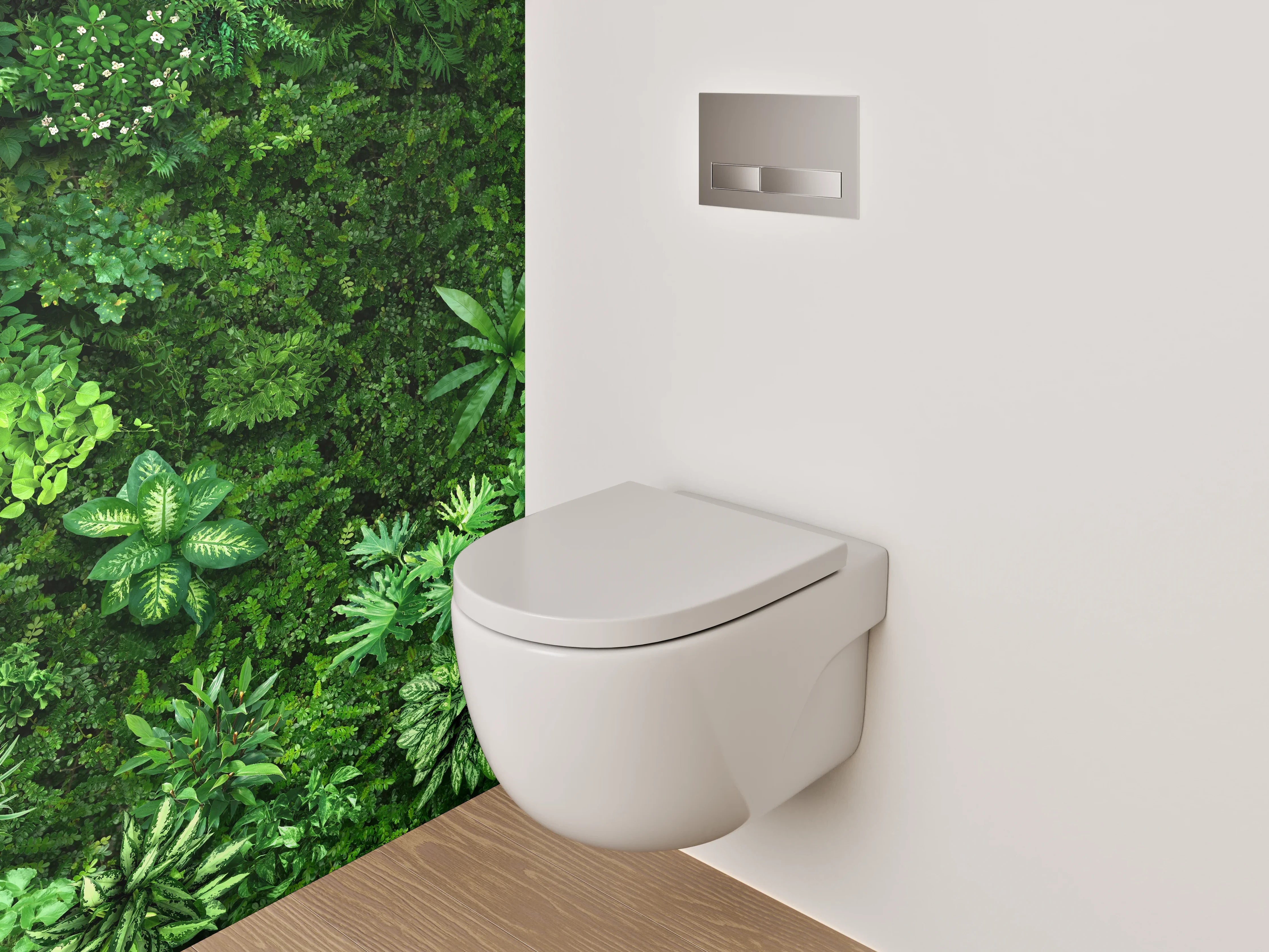 WC-Rückwand - Grüne Pflanzenwand Naturmotiv
