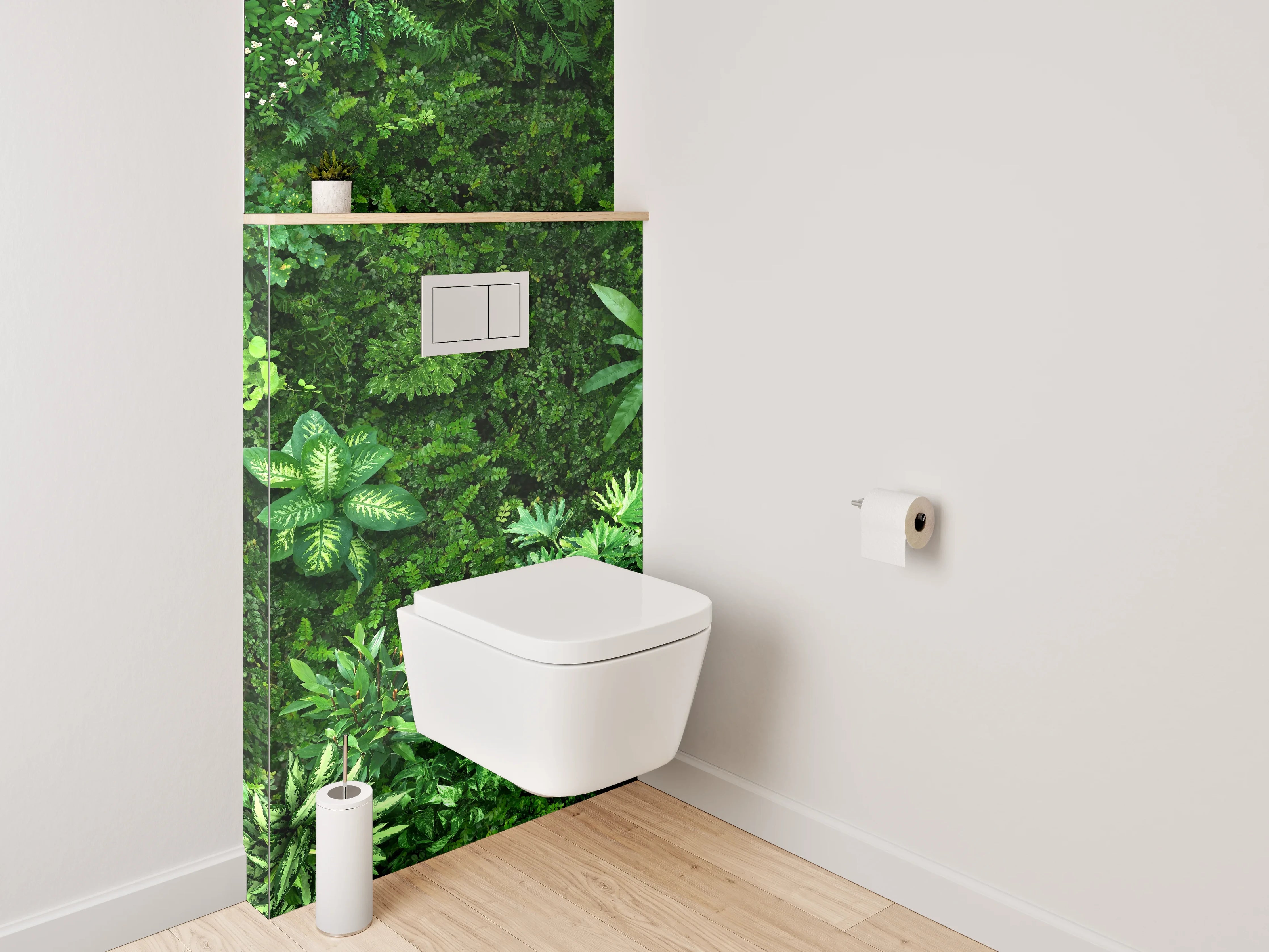 WC-Rückwand - Grüne Pflanzenwand Naturmotiv