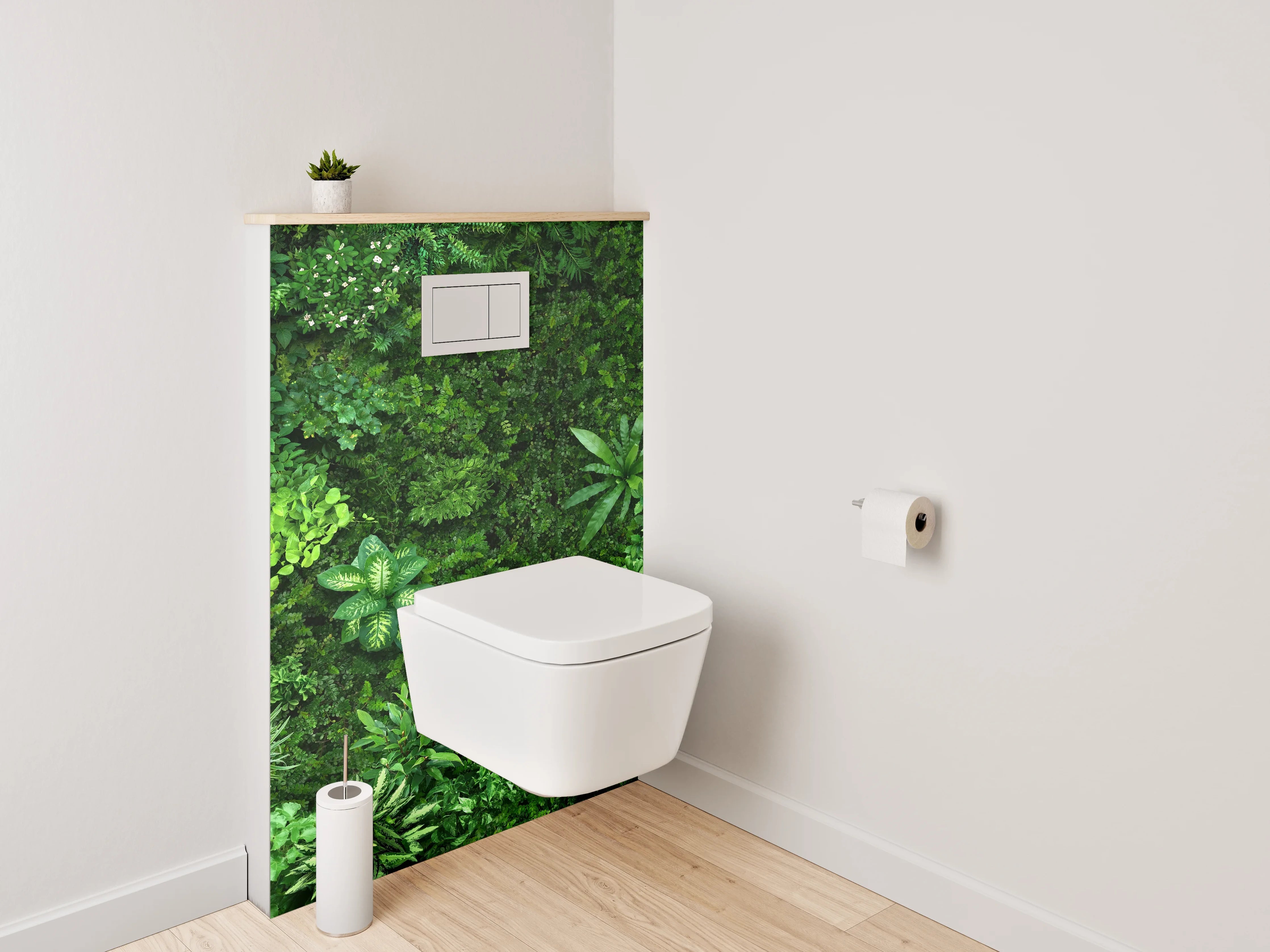 WC-Rückwand - Grüne Pflanzenwand Naturmotiv