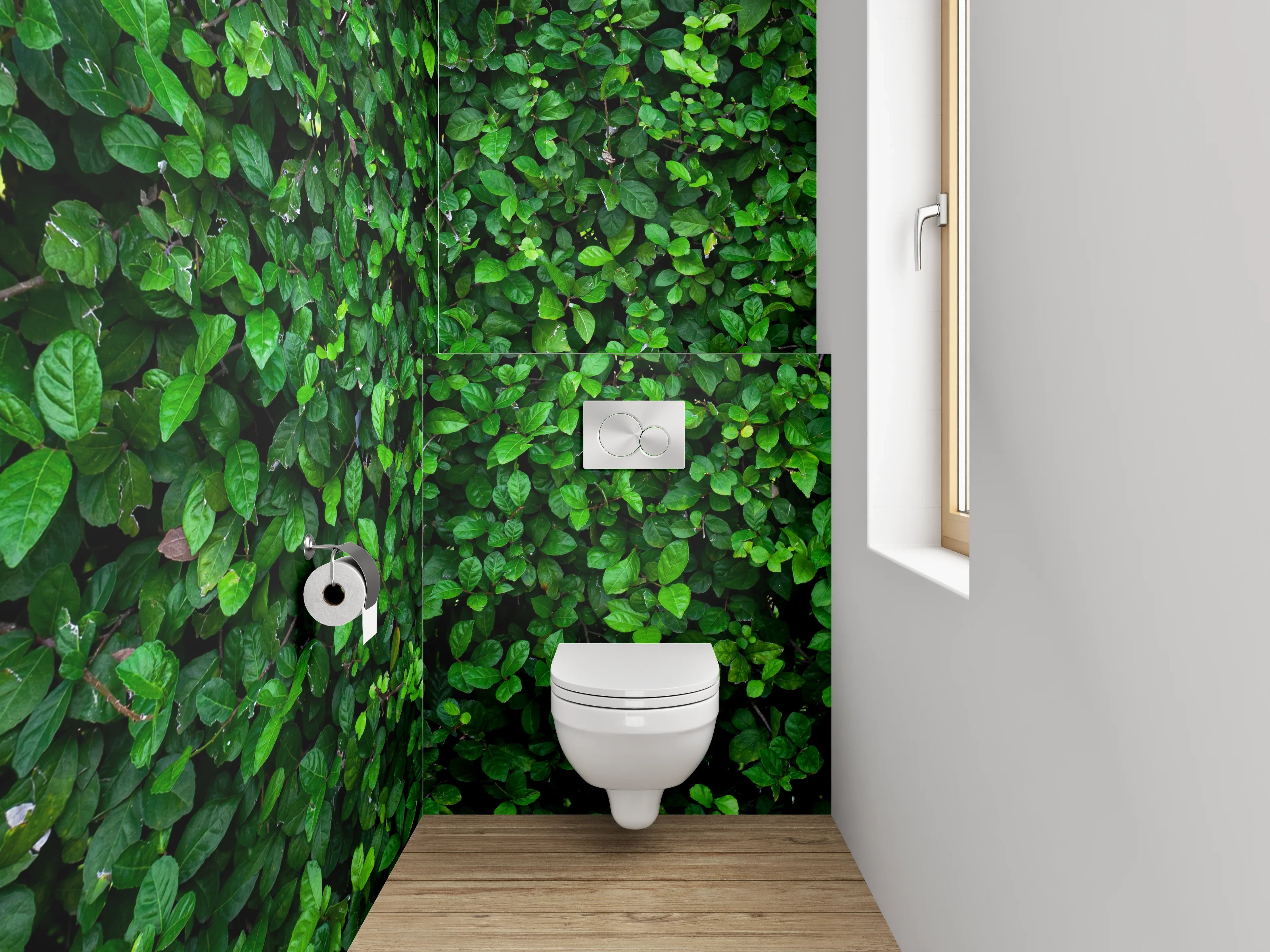 WC-Rückwand - Grüner Blätterdschungel