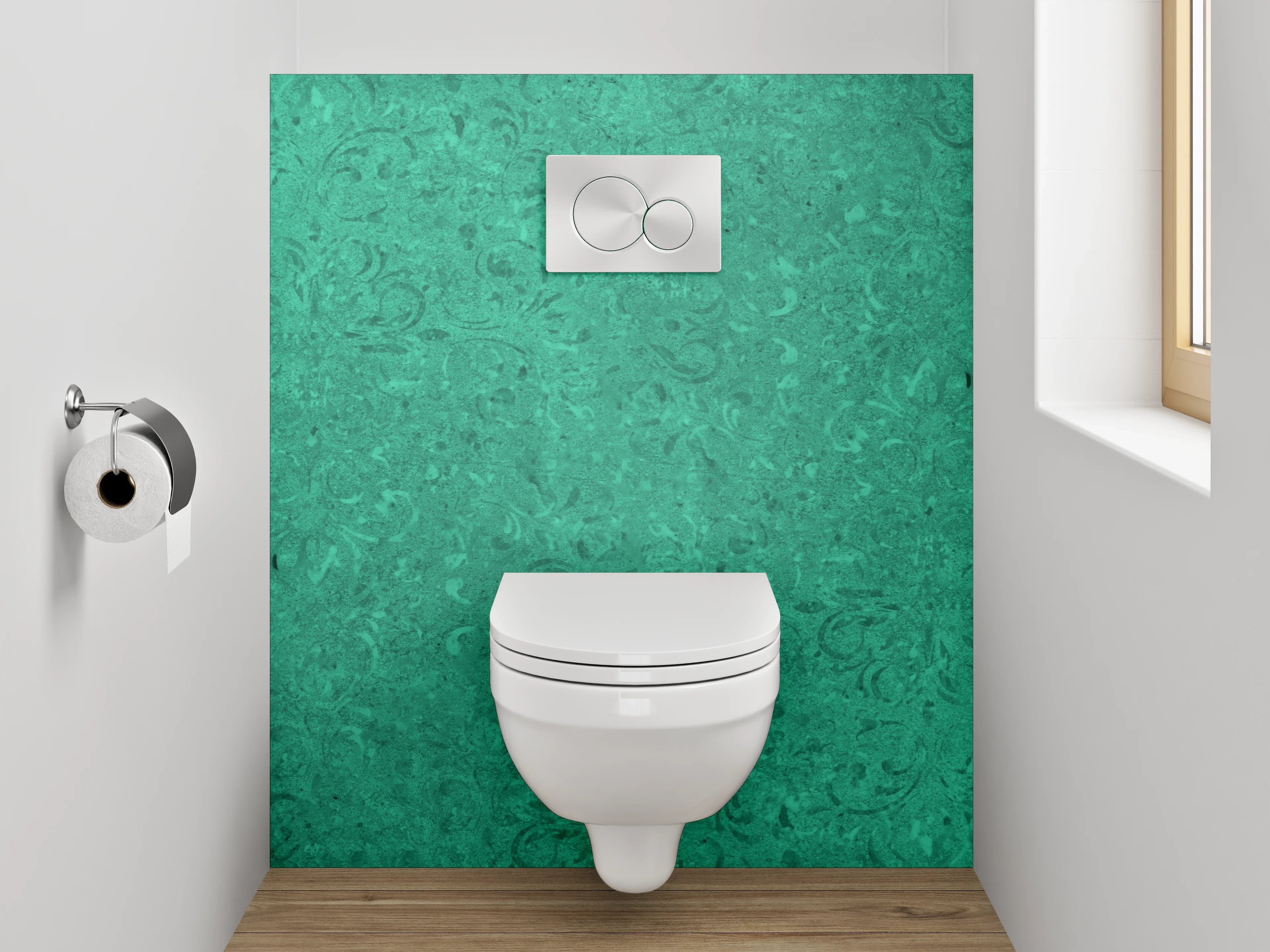WC-Rückwand - Grünes Vintage Muster Design