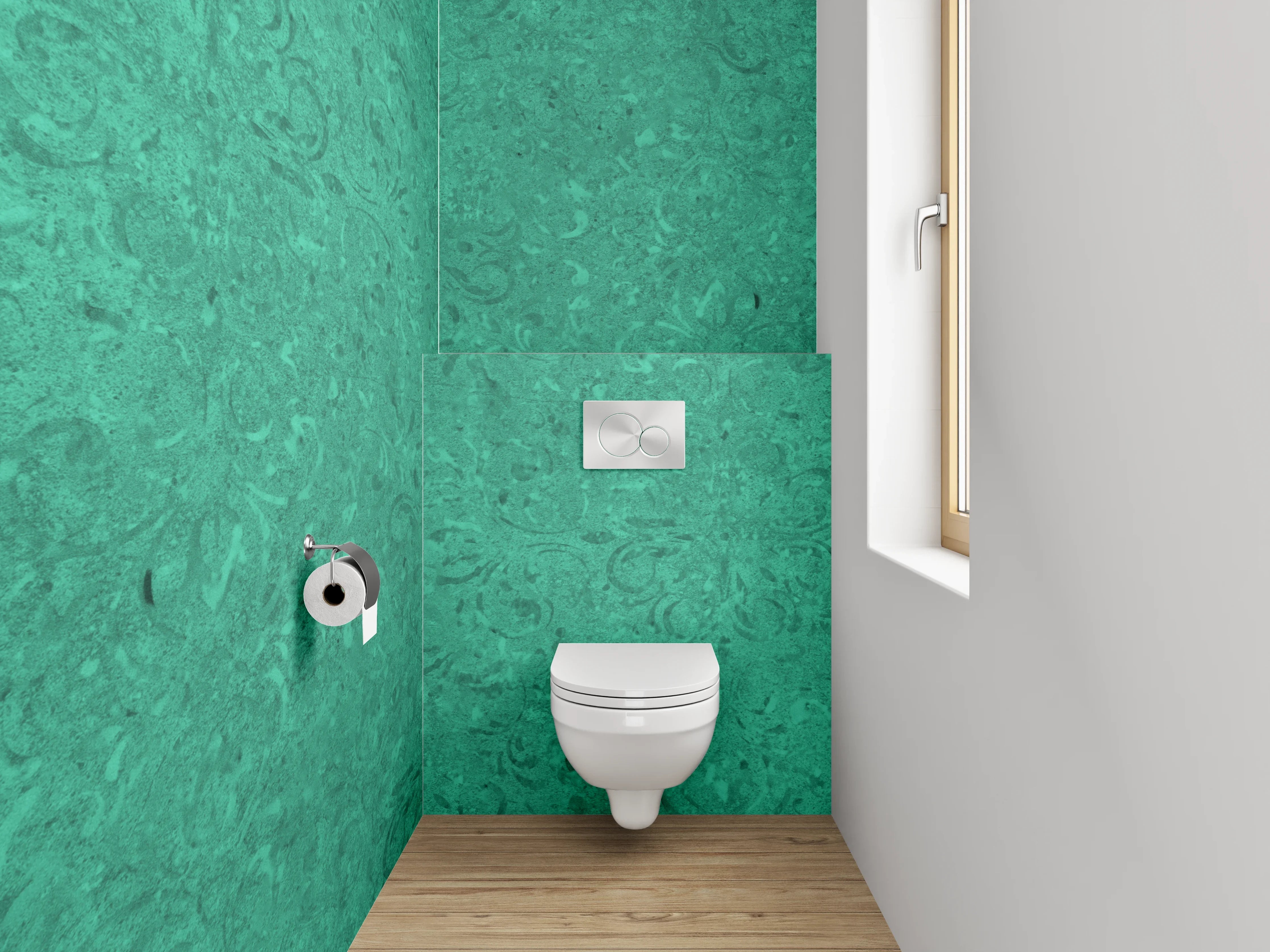 WC-Rückwand - Grünes Vintage Muster Design
