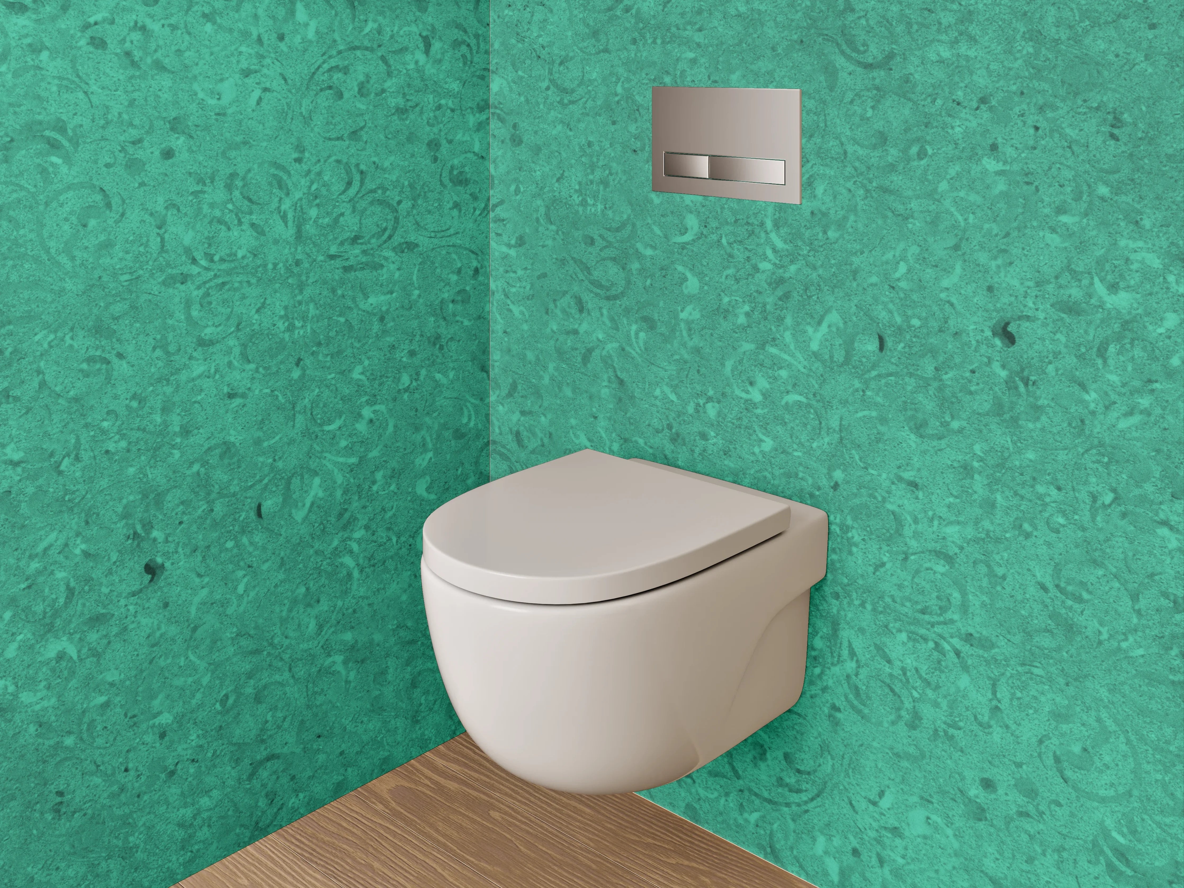 WC-Rückwand - Grünes Vintage Muster Design