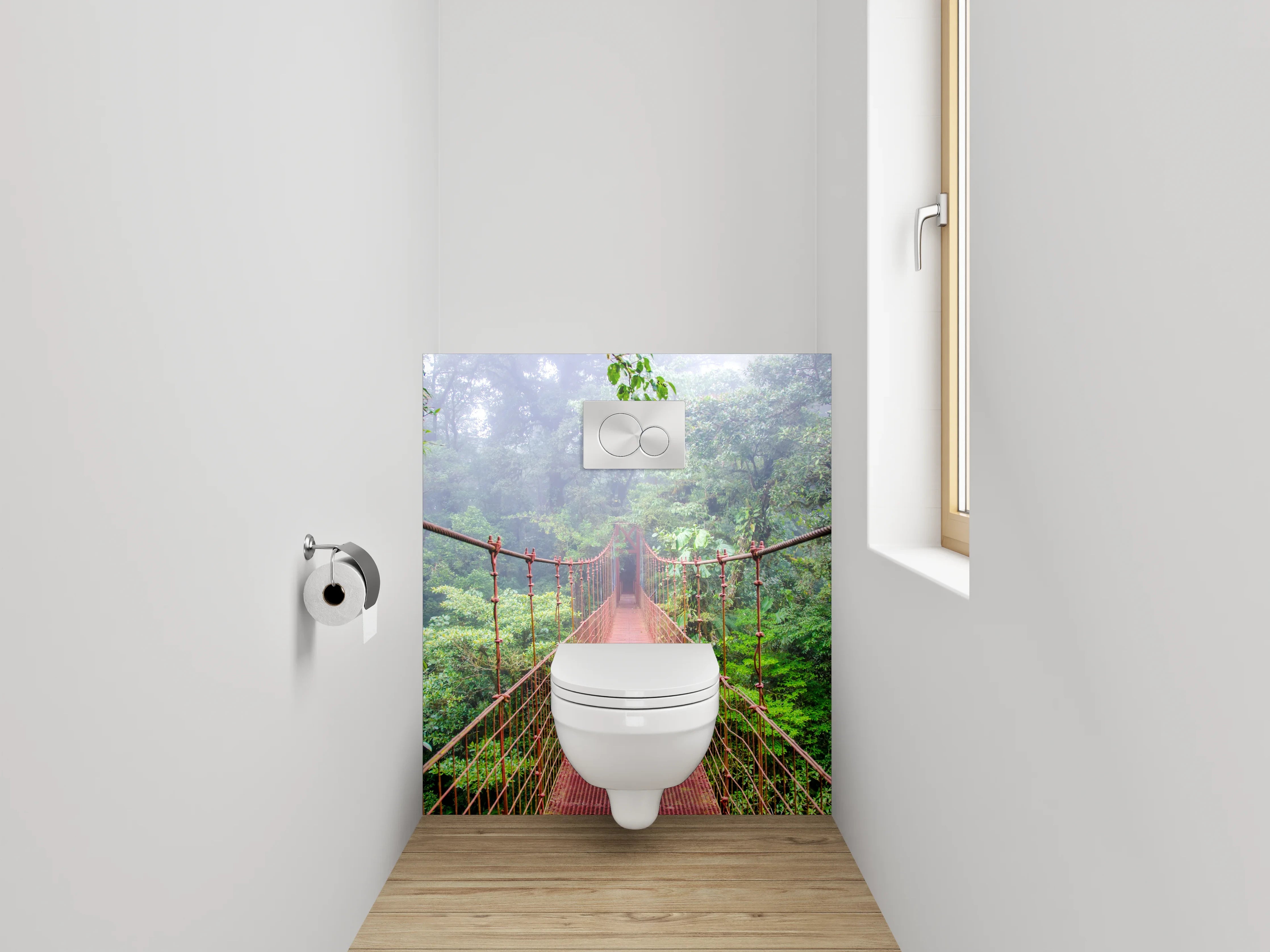 WC-Rückwand - Hängebrücke im tropischen Dschungel