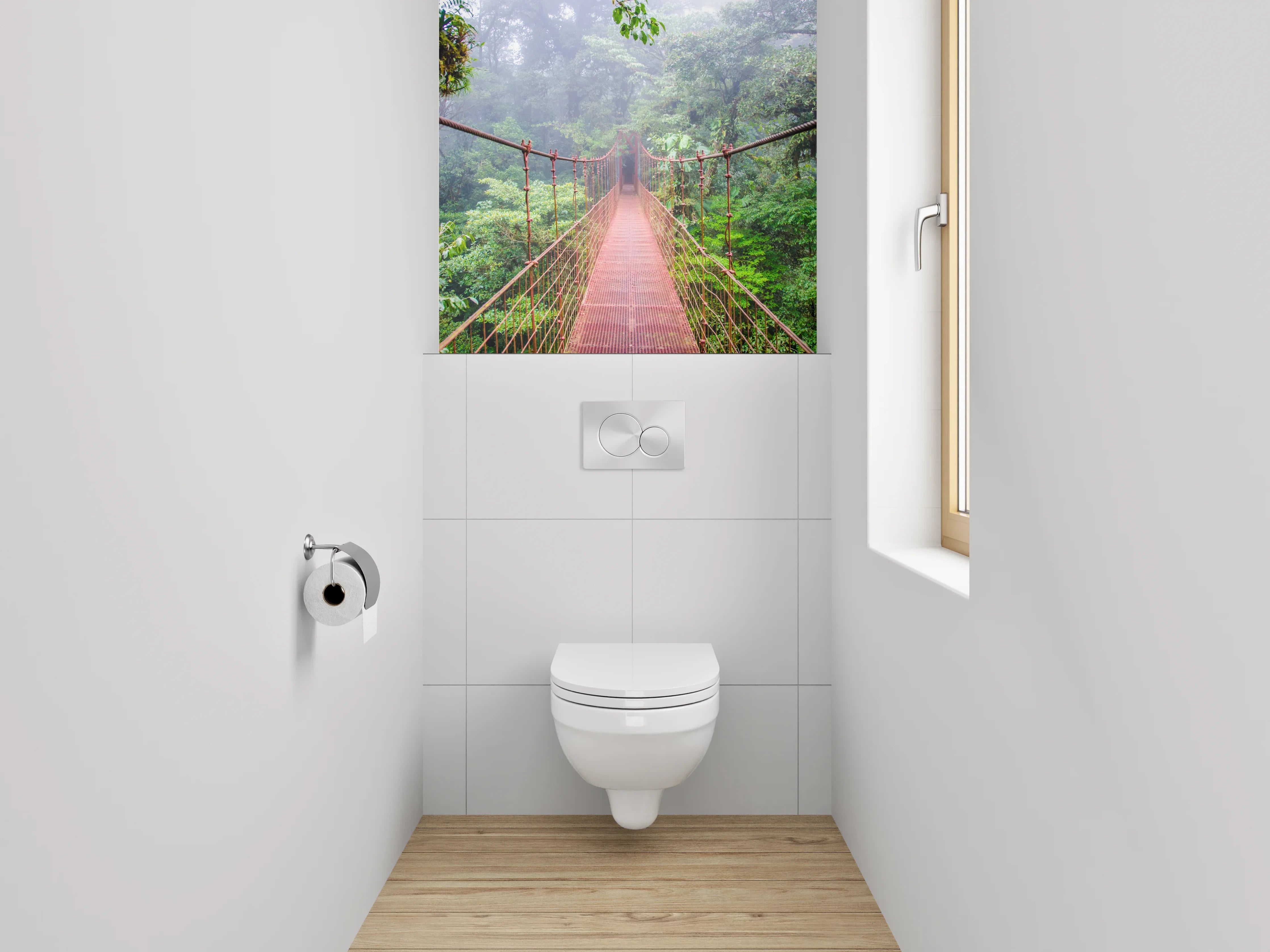 WC-Rückwand - Hängebrücke im tropischen Dschungel