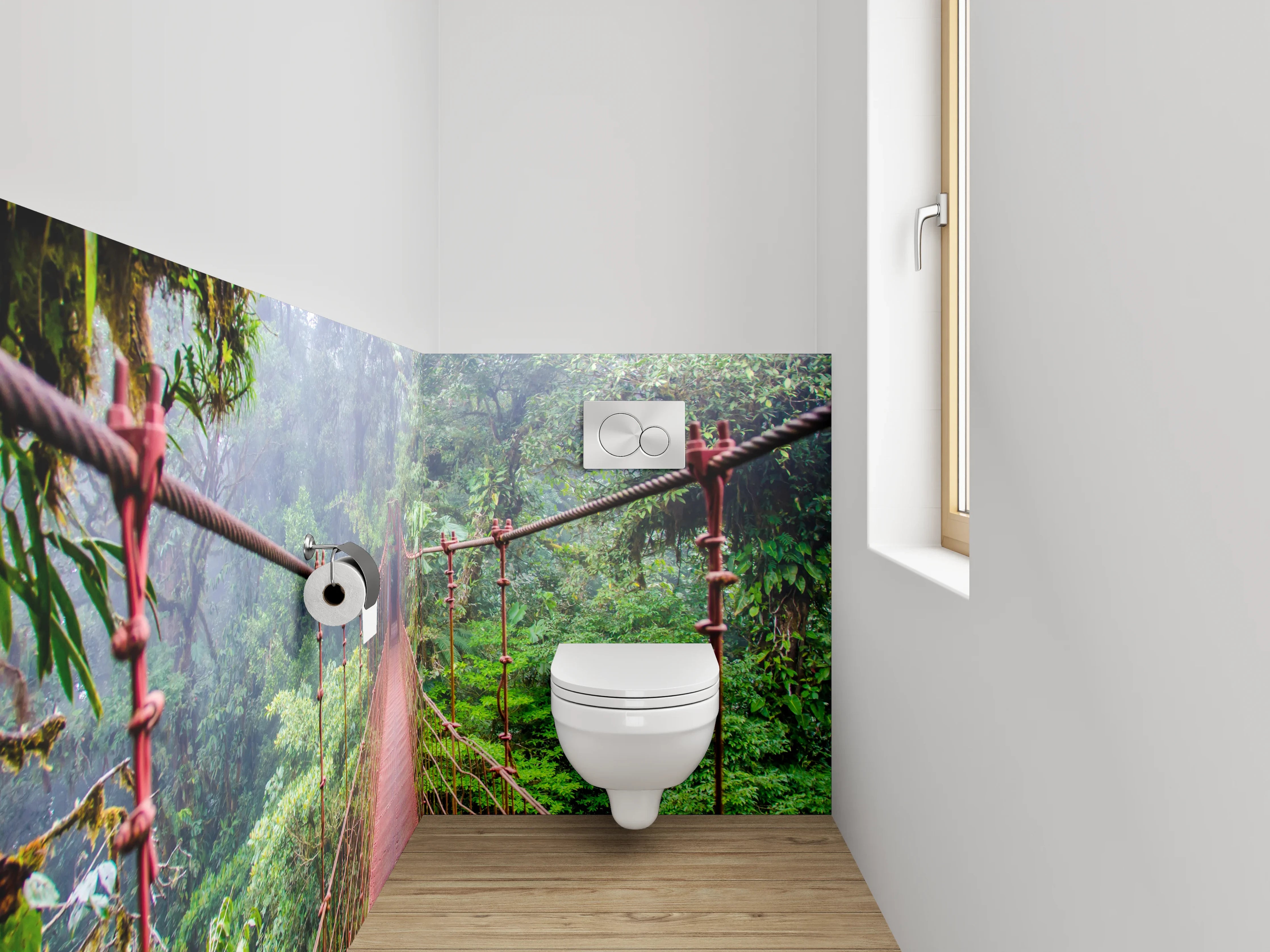 WC-Rückwand - Hängebrücke im tropischen Dschungel