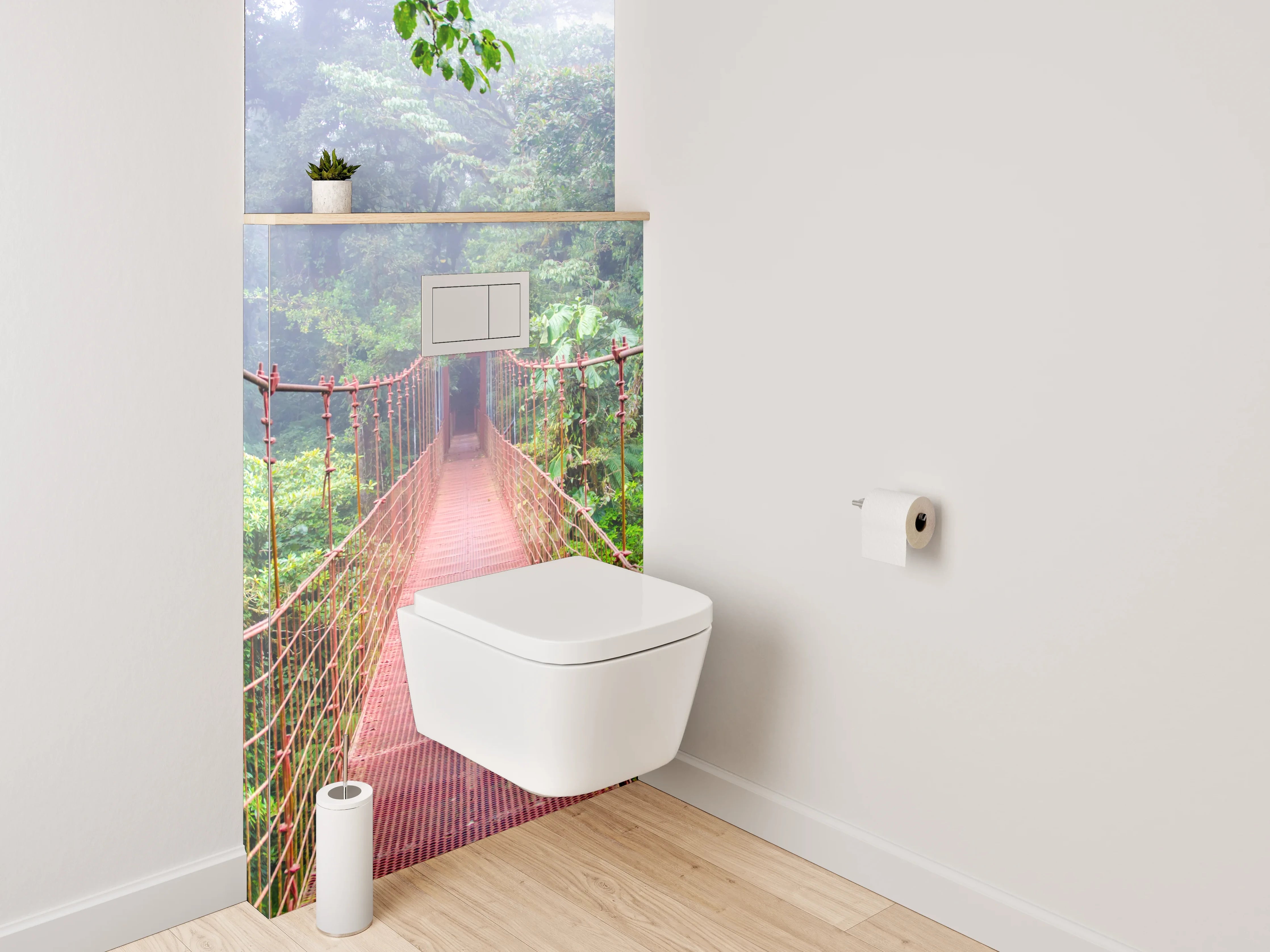 WC-Rückwand - Hängebrücke im tropischen Dschungel