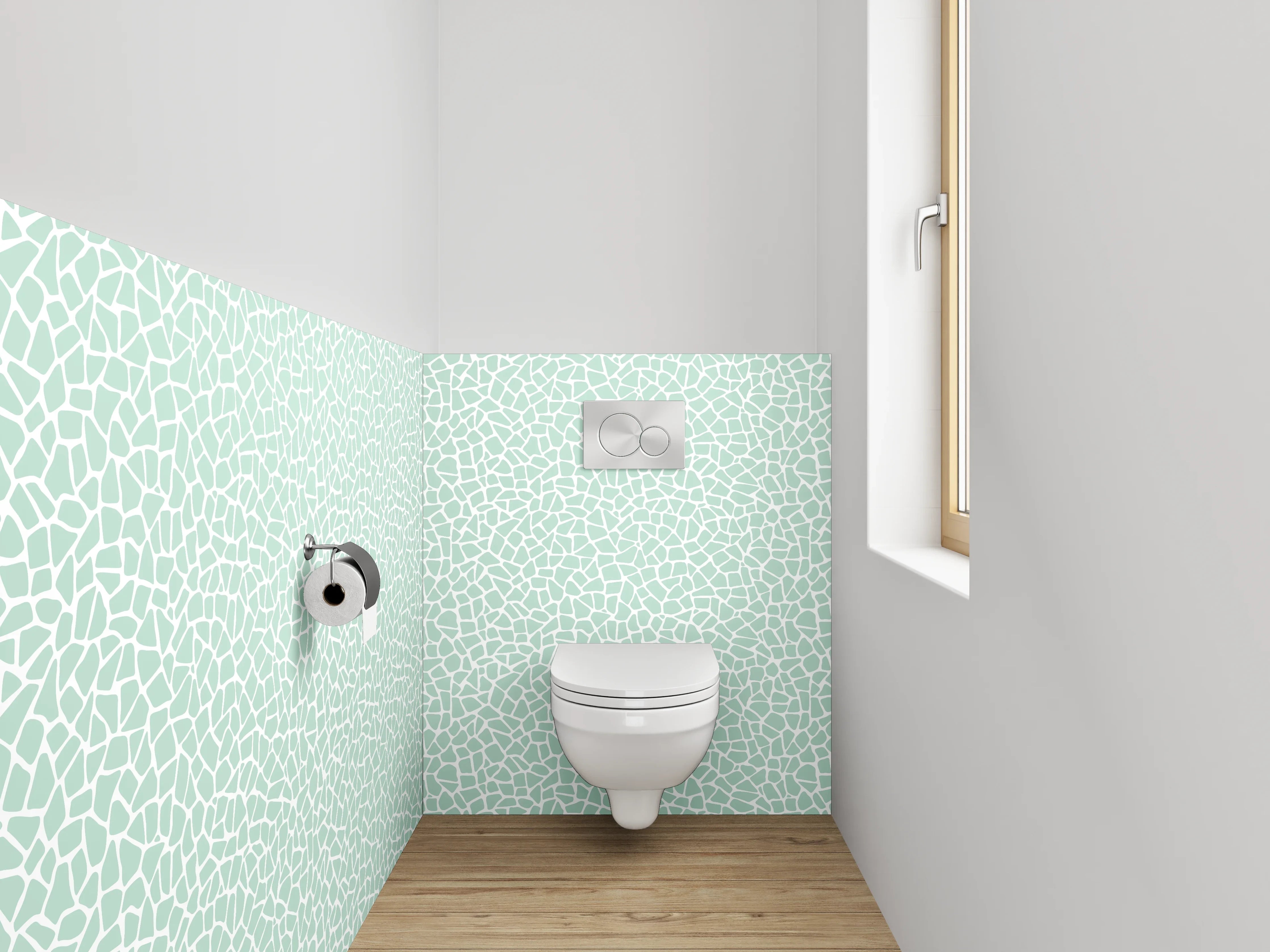 WC-Rückwand - Hellblaues Mosaik Muster