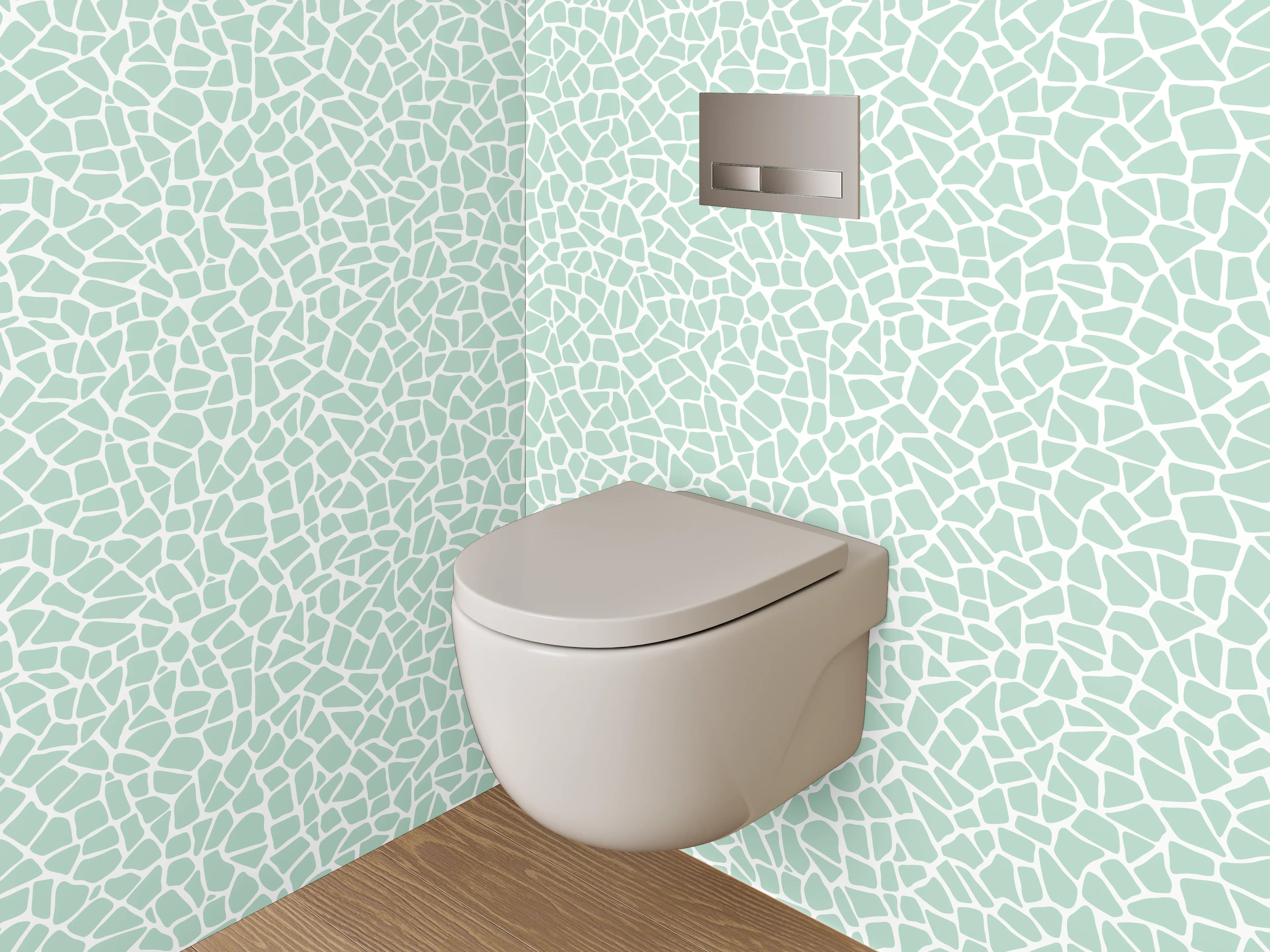 WC-Rückwand - Hellblaues Mosaik Muster