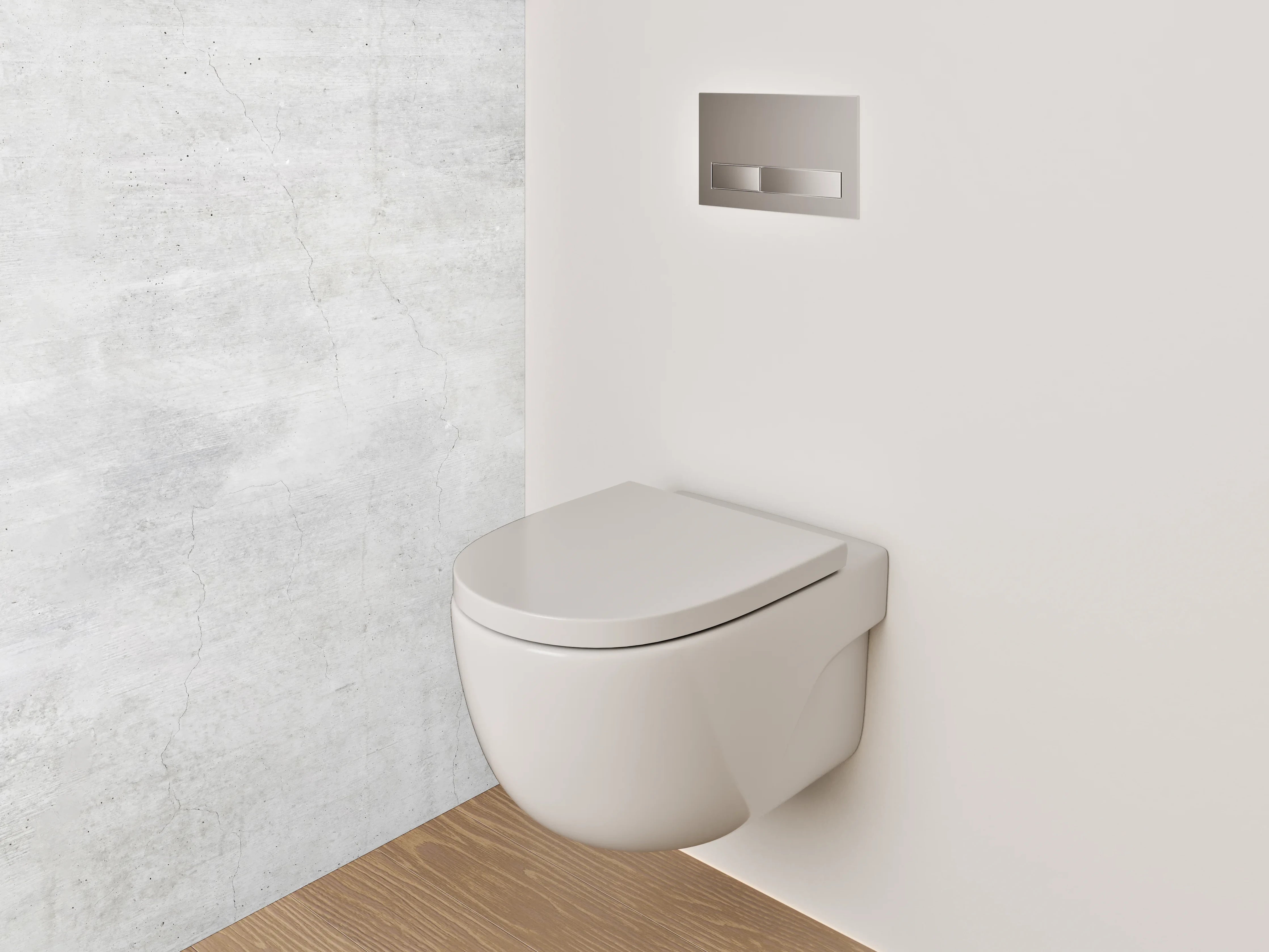 WC-Rückwand - Helle Betonoptik Weiß-Grau