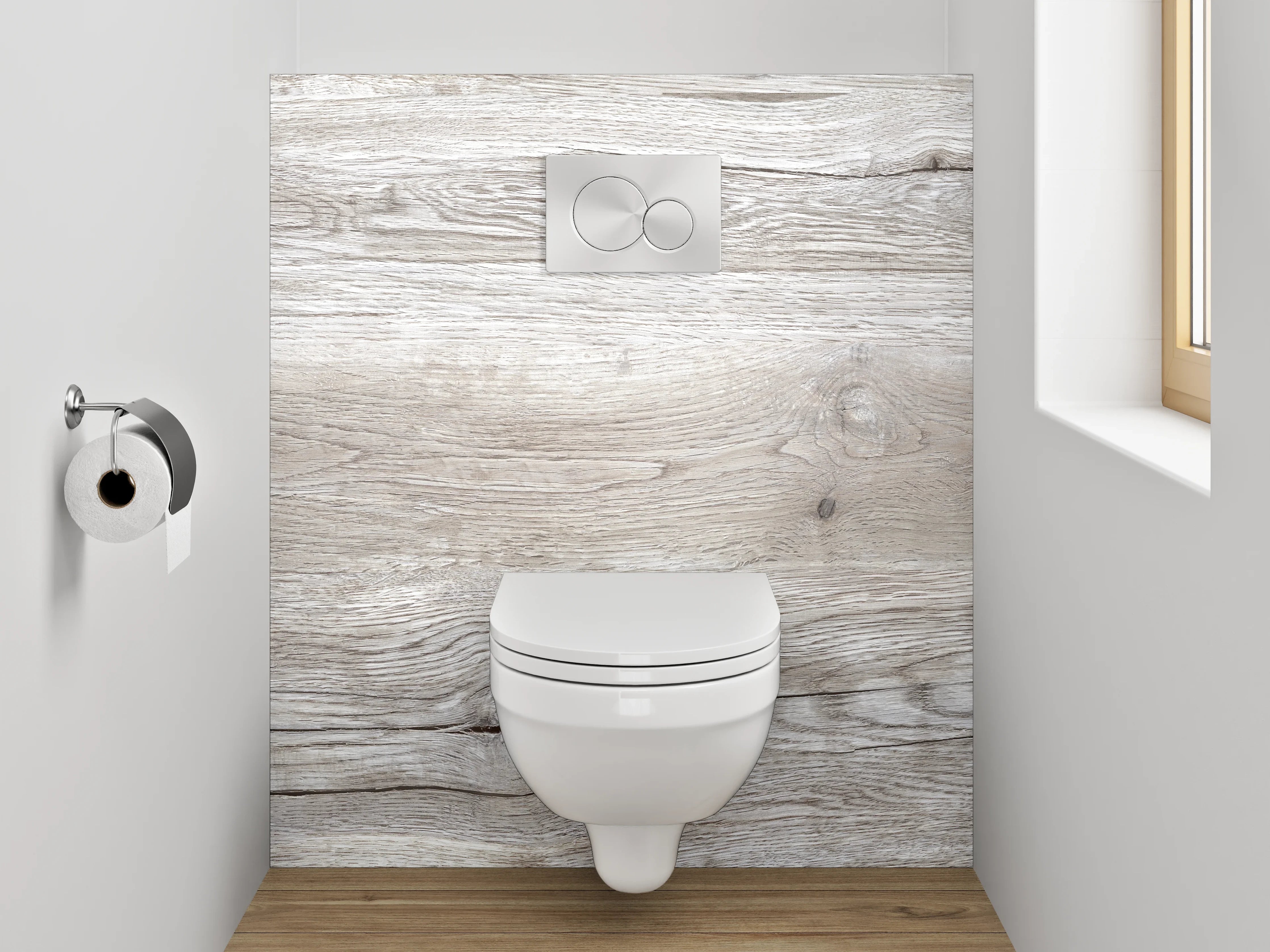 WC-Rückwand - Helle Holzboden-Textur