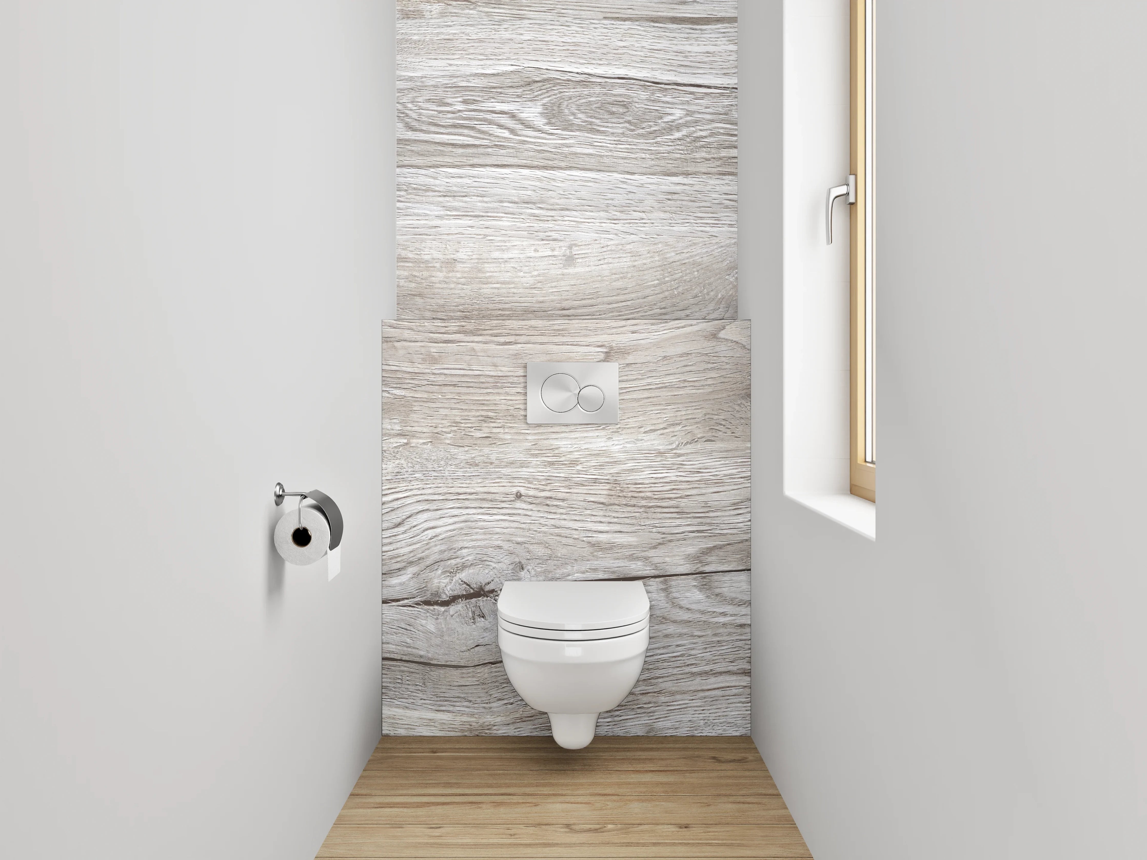 WC-Rückwand - Helle Holzboden-Textur