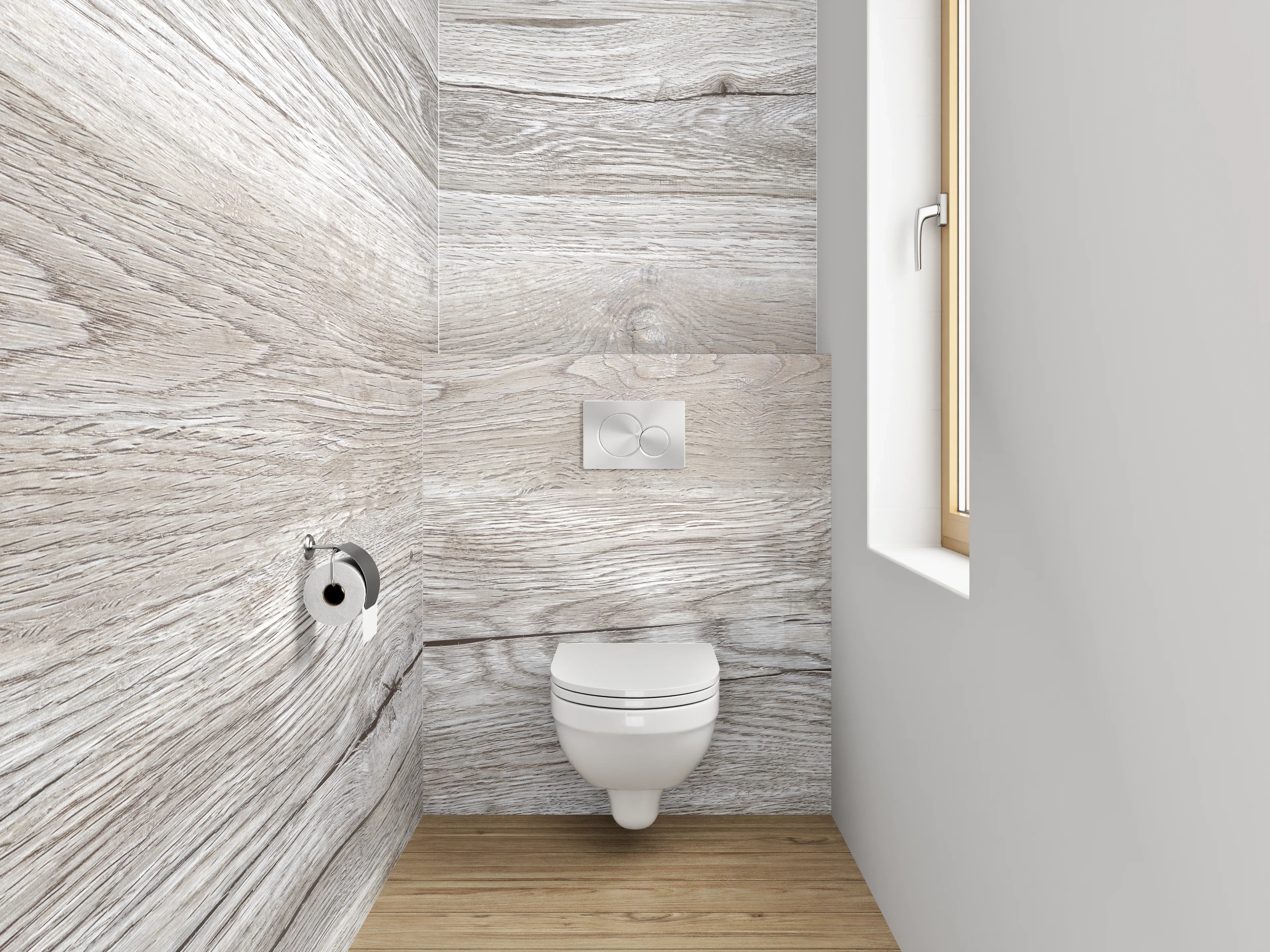 WC-Rückwand - Helle Holzboden-Textur