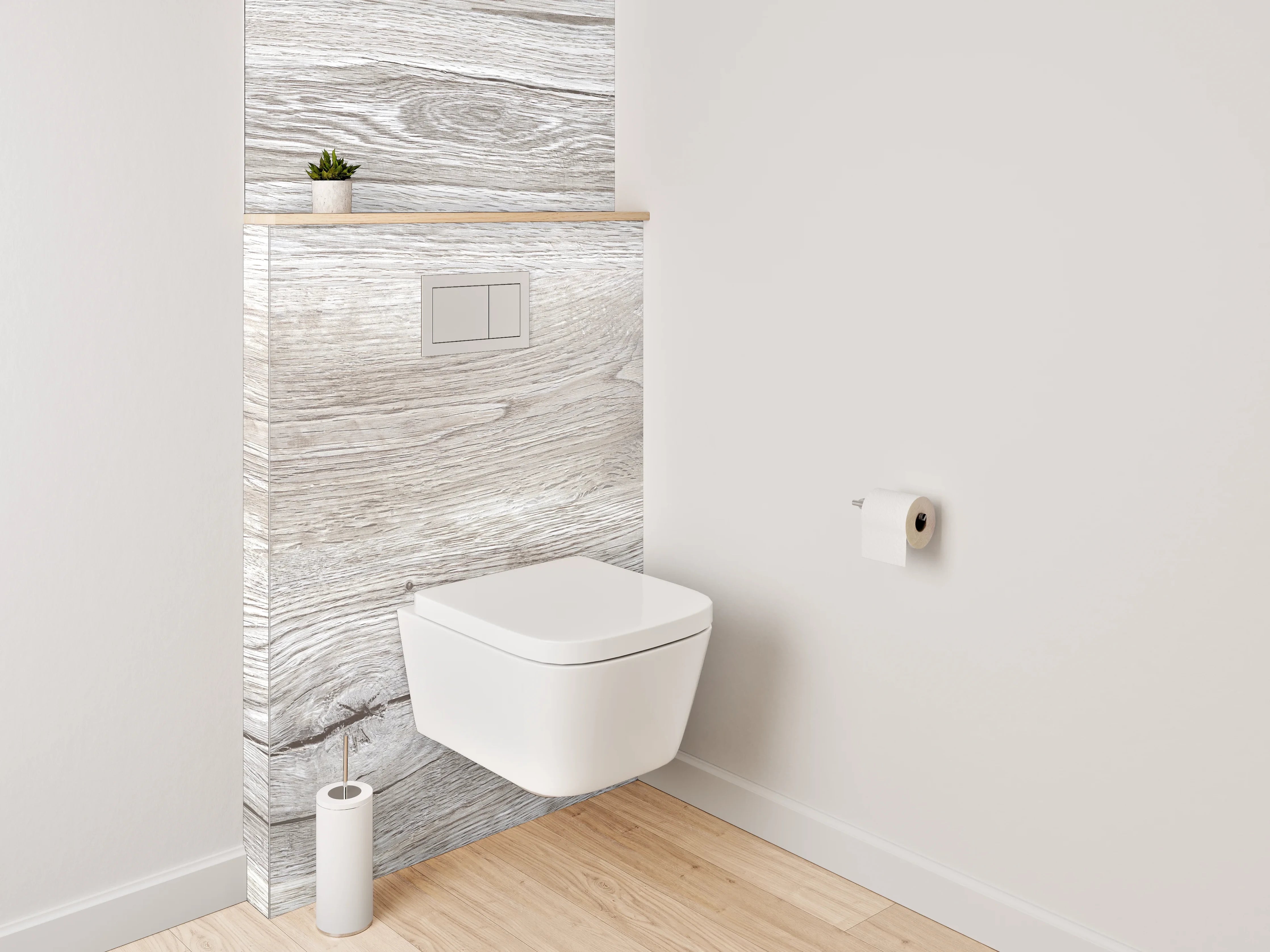 WC-Rückwand - Helle Holzboden-Textur