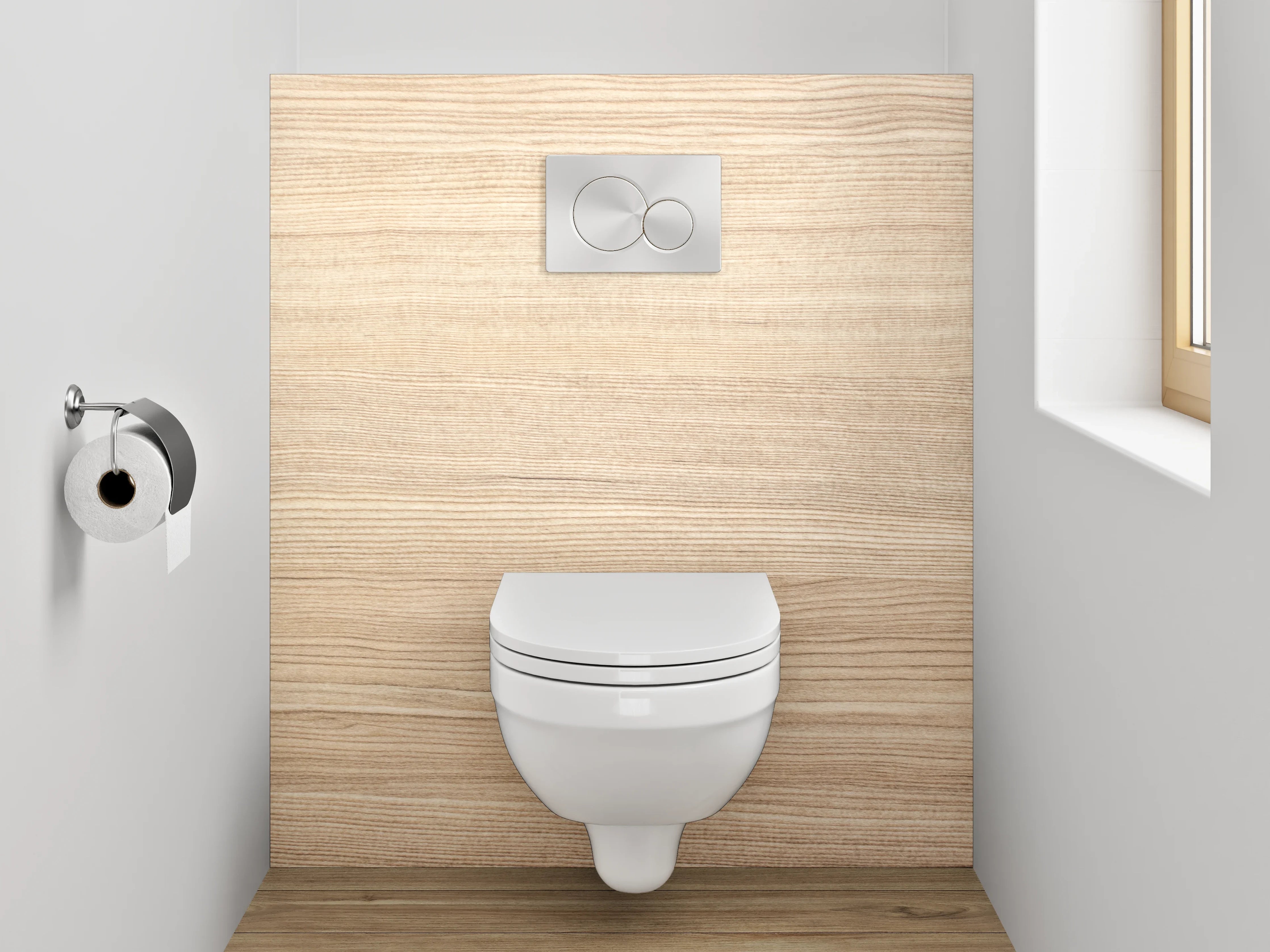 WC-Rückwand - Helle Holzoptik Struktur