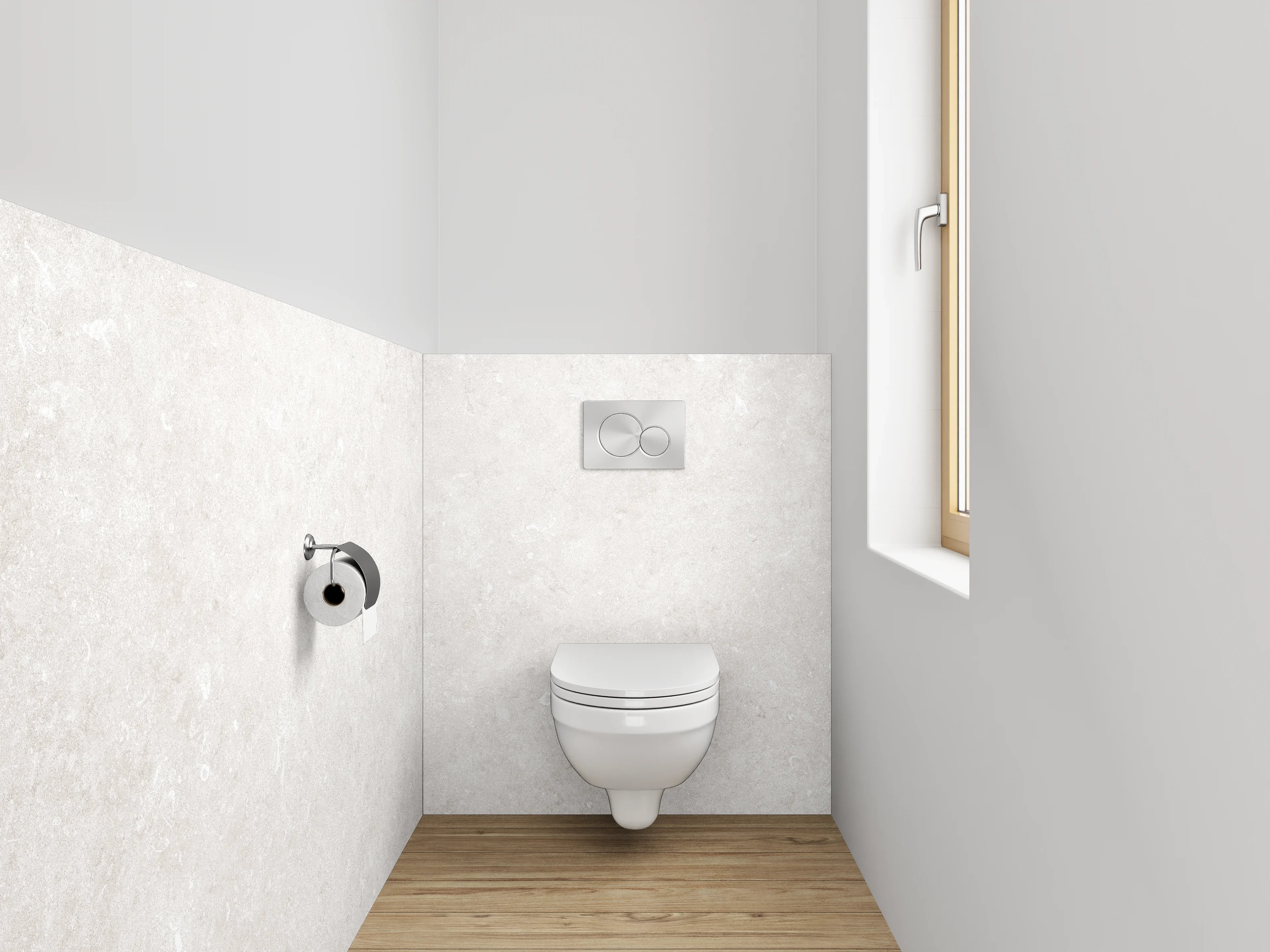 WC-Rückwand - Helle Marmor-Optik Weiß Grau