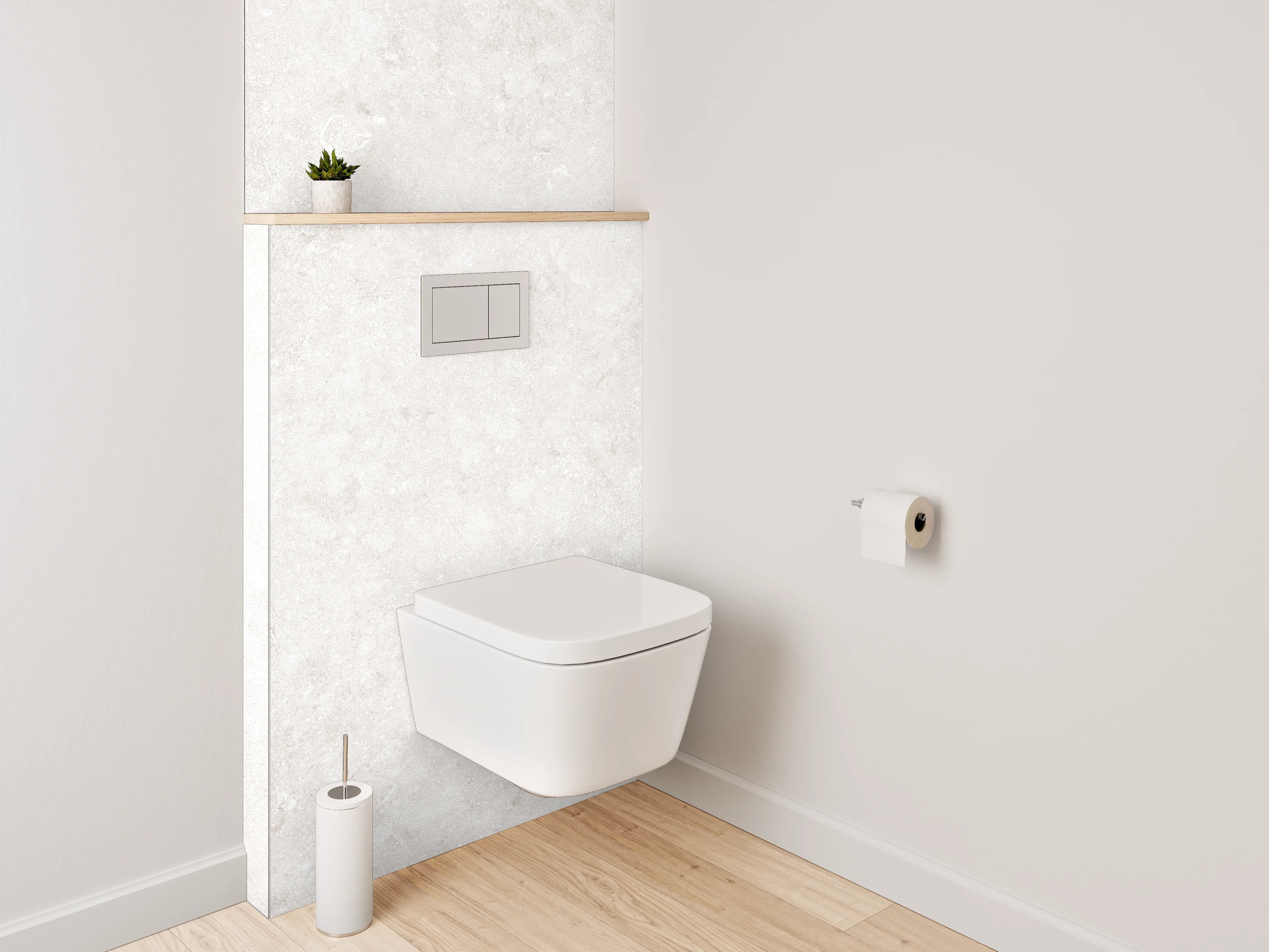 WC-Rückwand - Helle Marmor-Optik Weiß Grau
