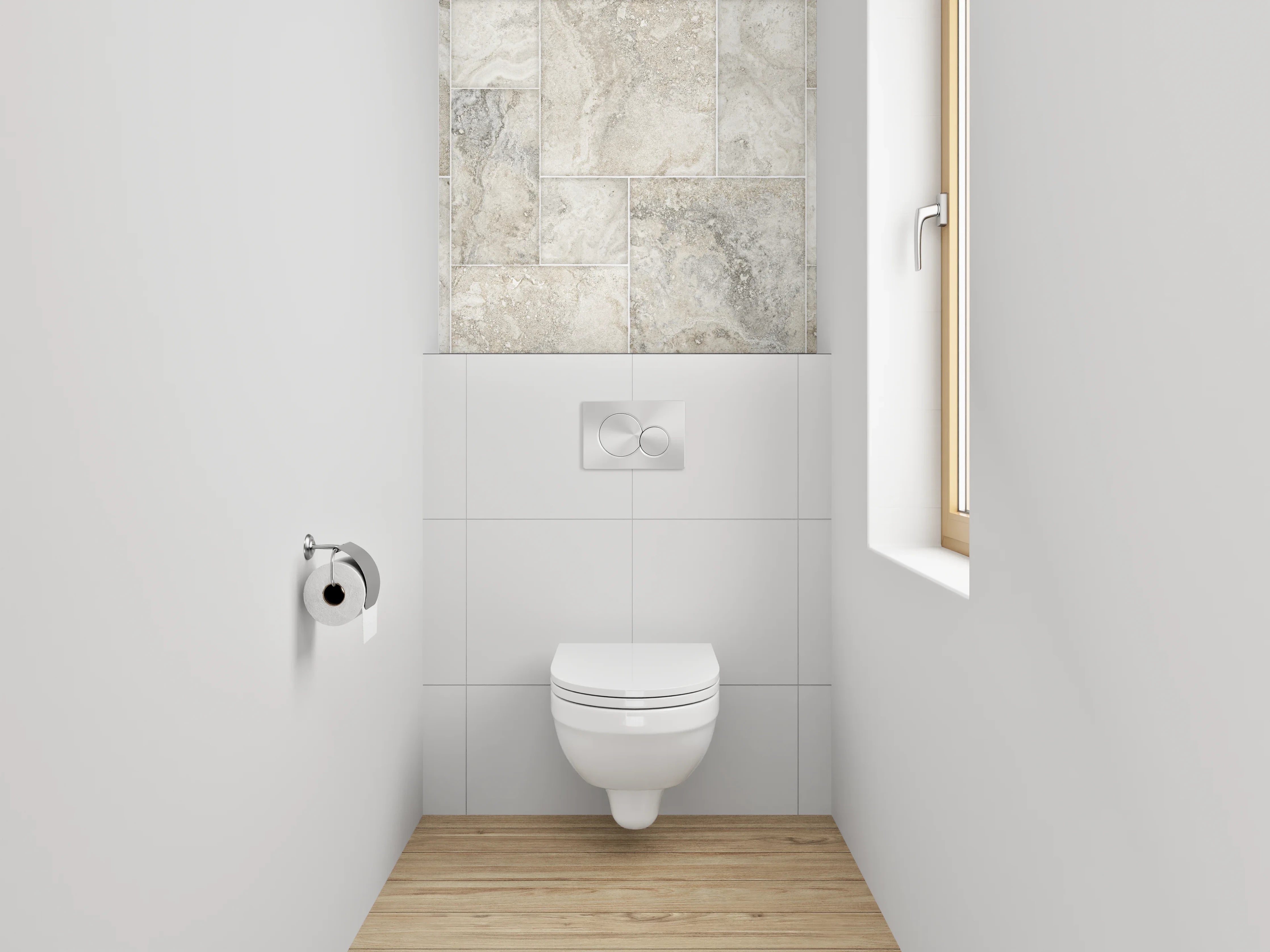 WC-Rückwand - Helle Marmoroptik Fliesenmuster