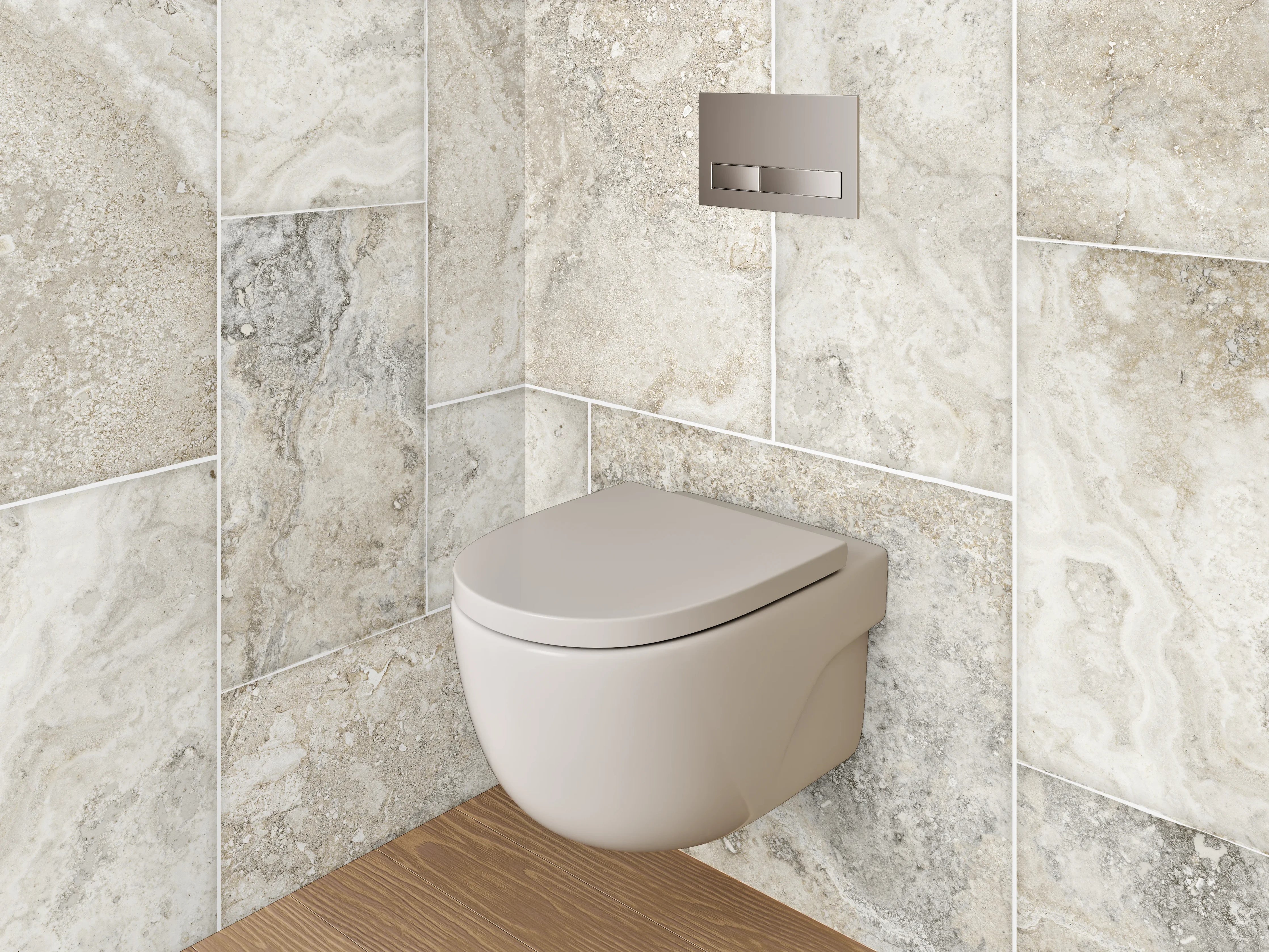 WC-Rückwand - Helle Marmoroptik Fliesenmuster