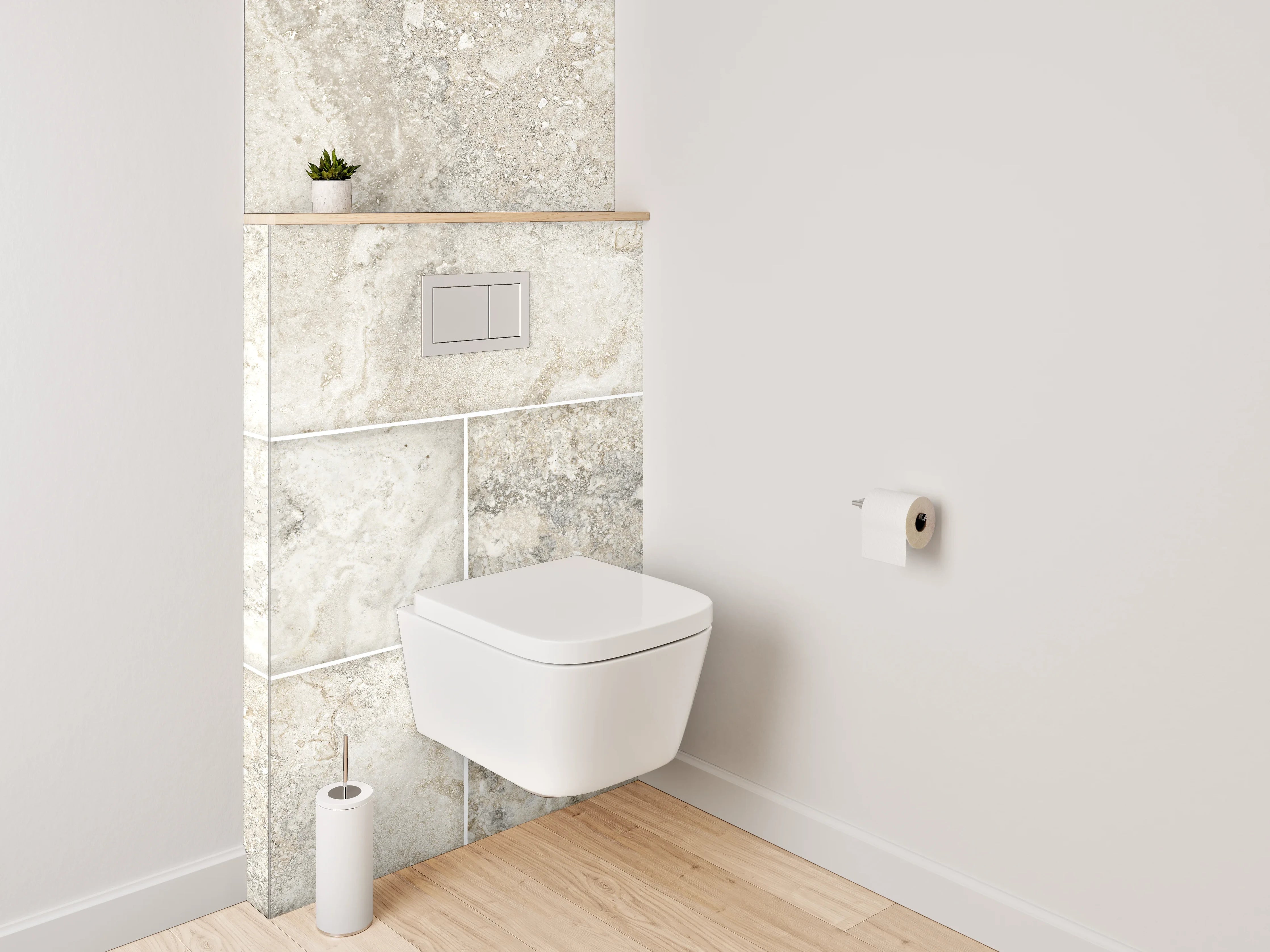 WC-Rückwand - Helle Marmoroptik Fliesenmuster