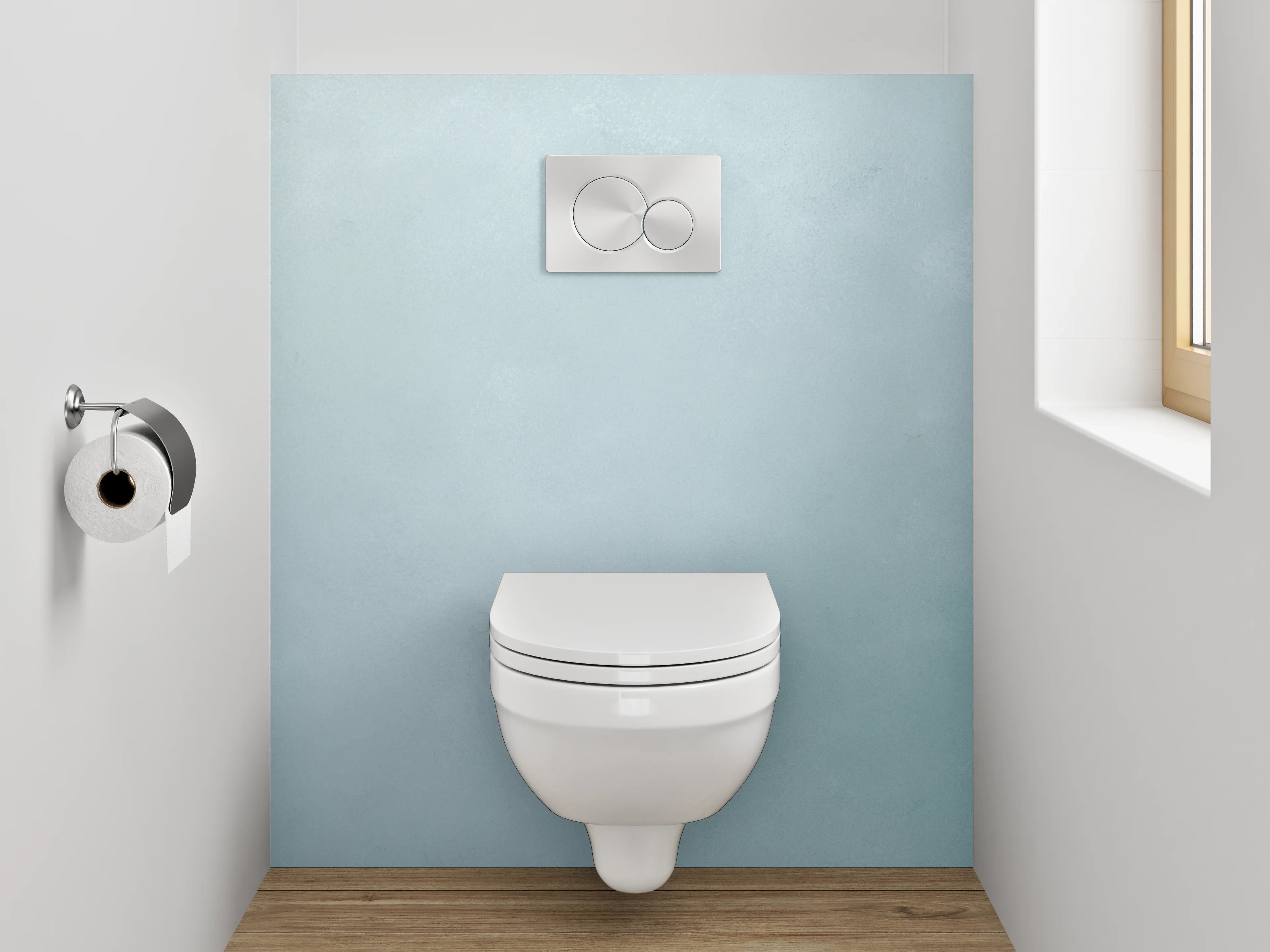 WC-Rückwand - Helle Marmoroptik in Weiß-Grau