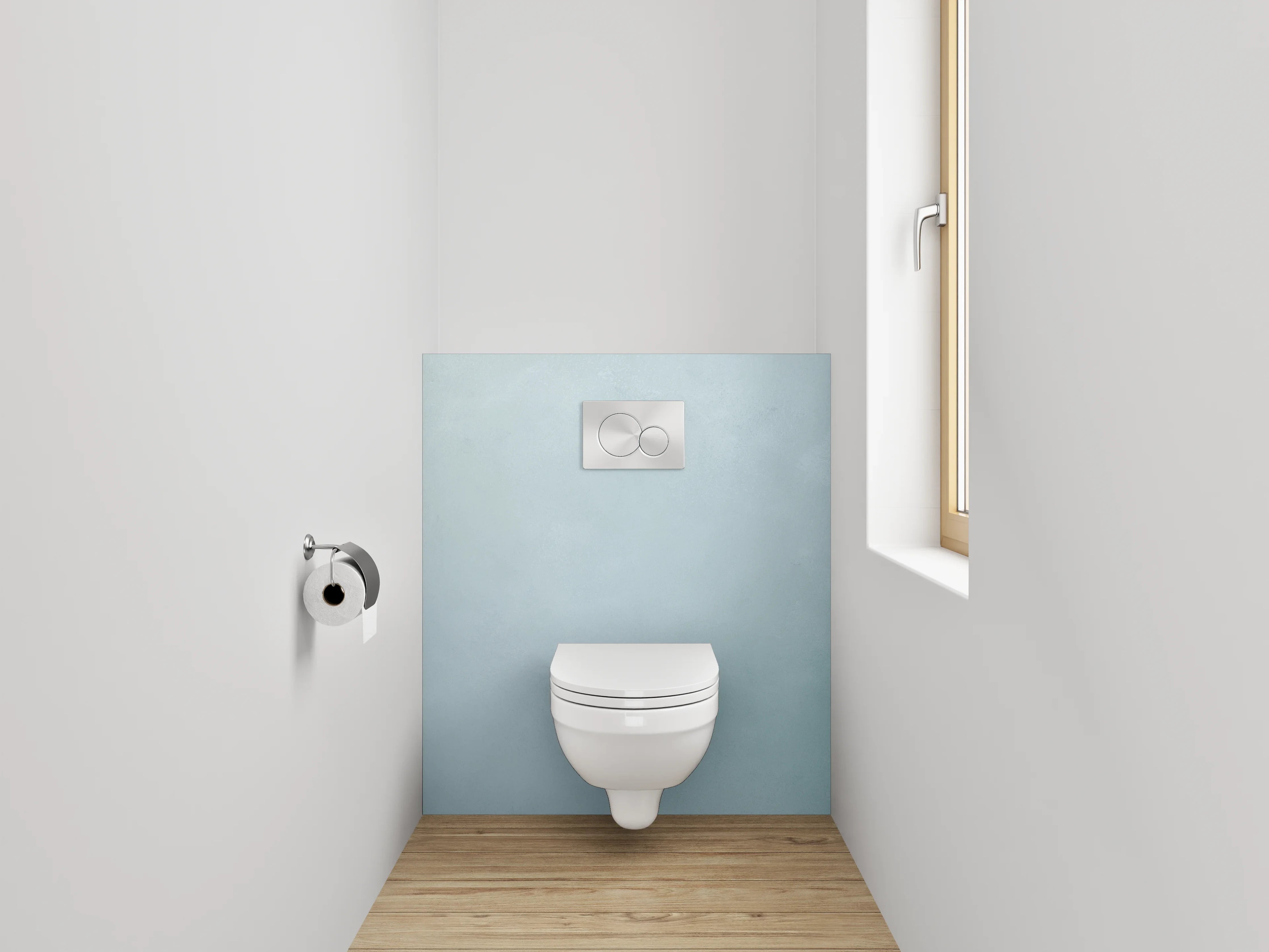 WC-Rückwand - Helle Marmoroptik in Weiß-Grau