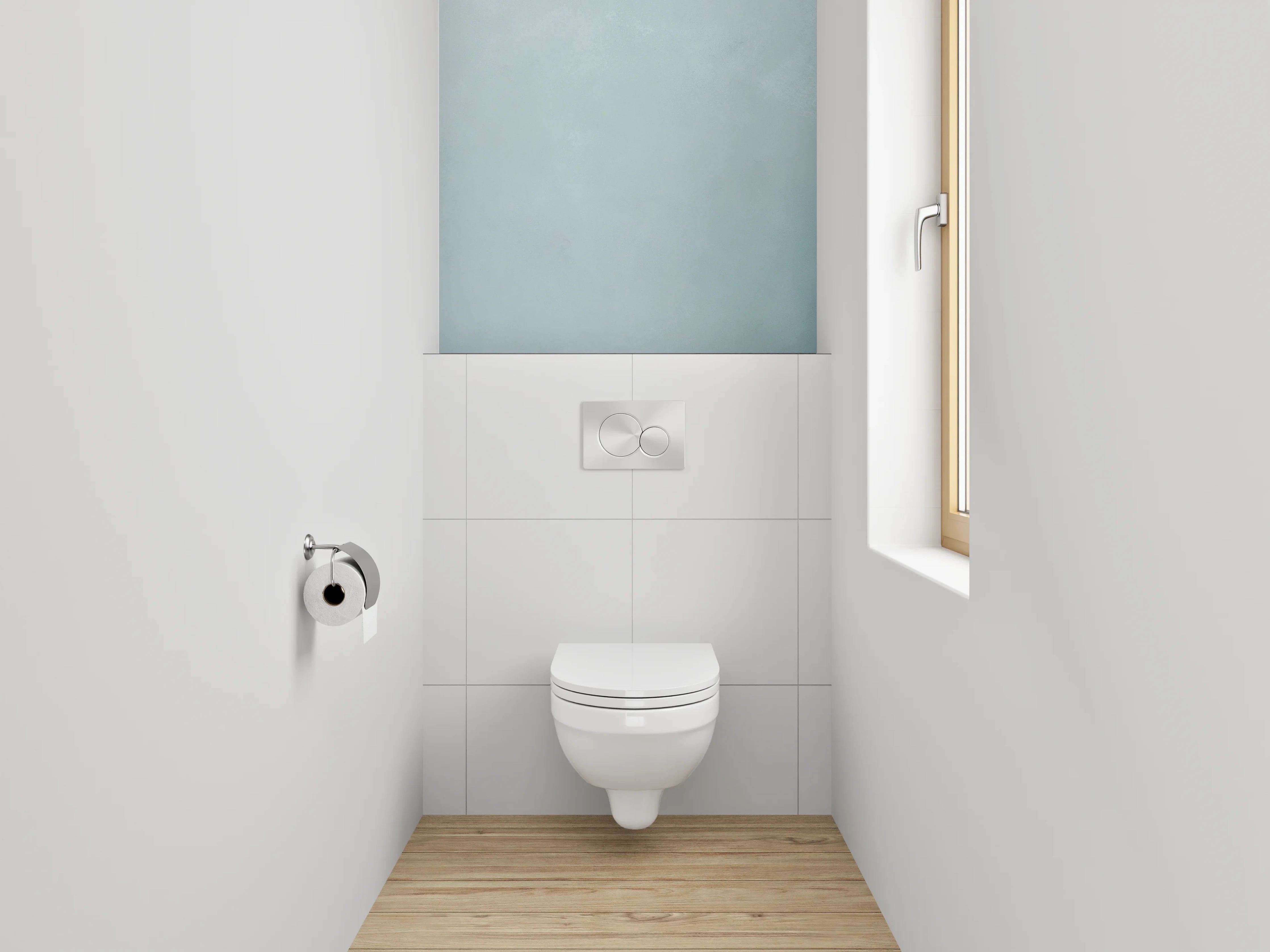WC-Rückwand - Helle Marmoroptik in Weiß-Grau