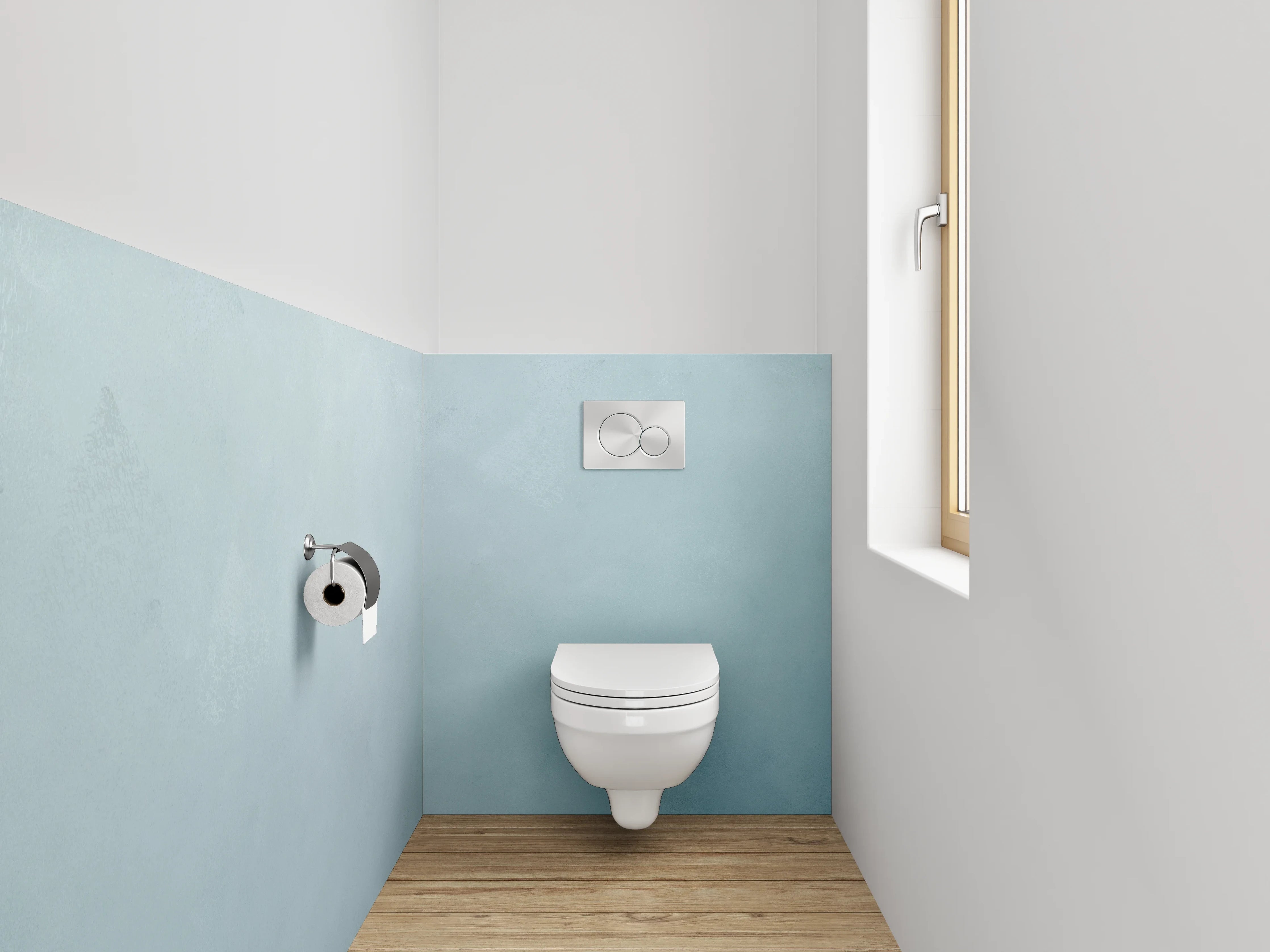 WC-Rückwand - Helle Marmoroptik in Weiß-Grau