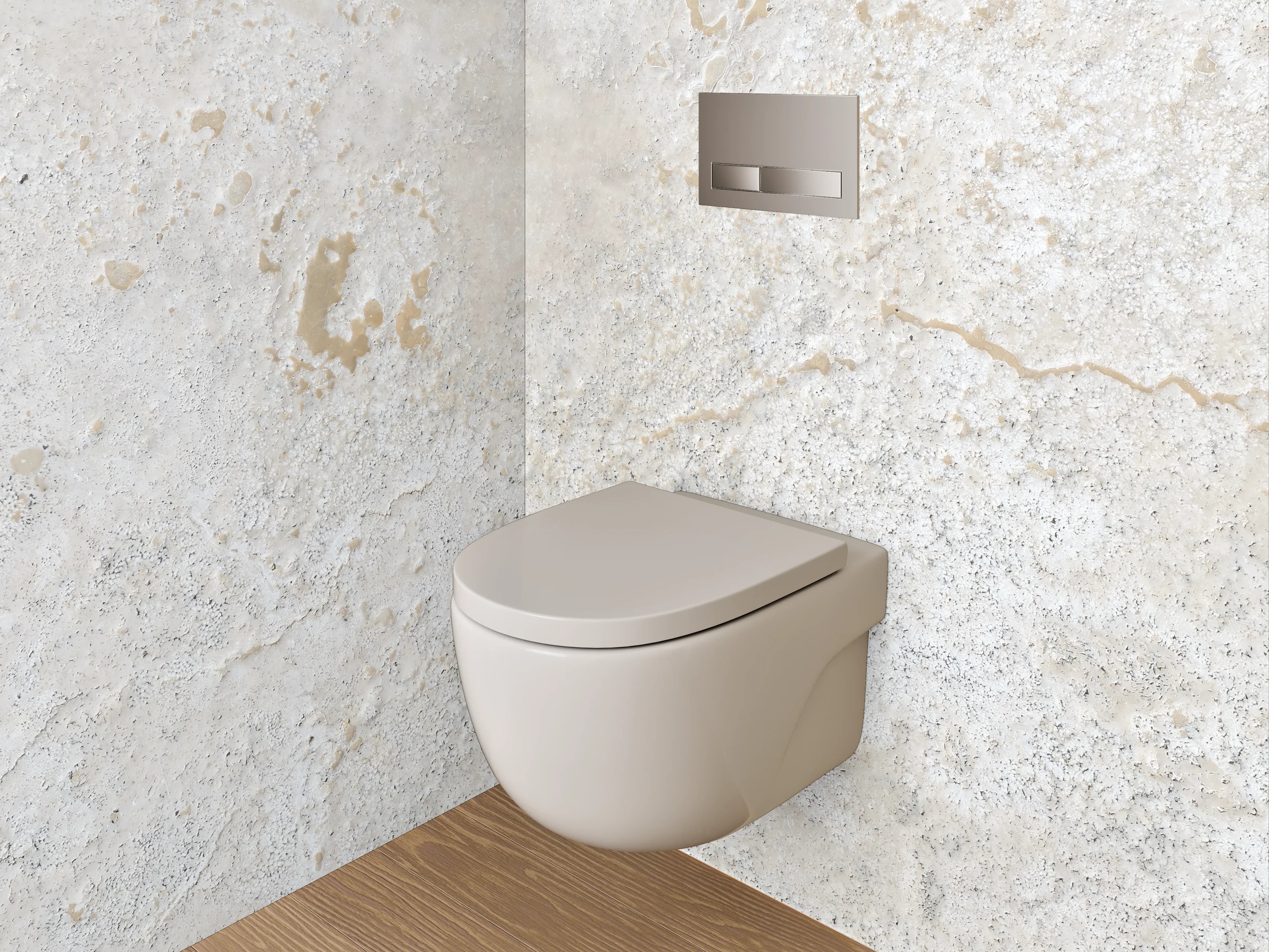 WC-Rückwand - Helle Wandstruktur in Weiß und Grau