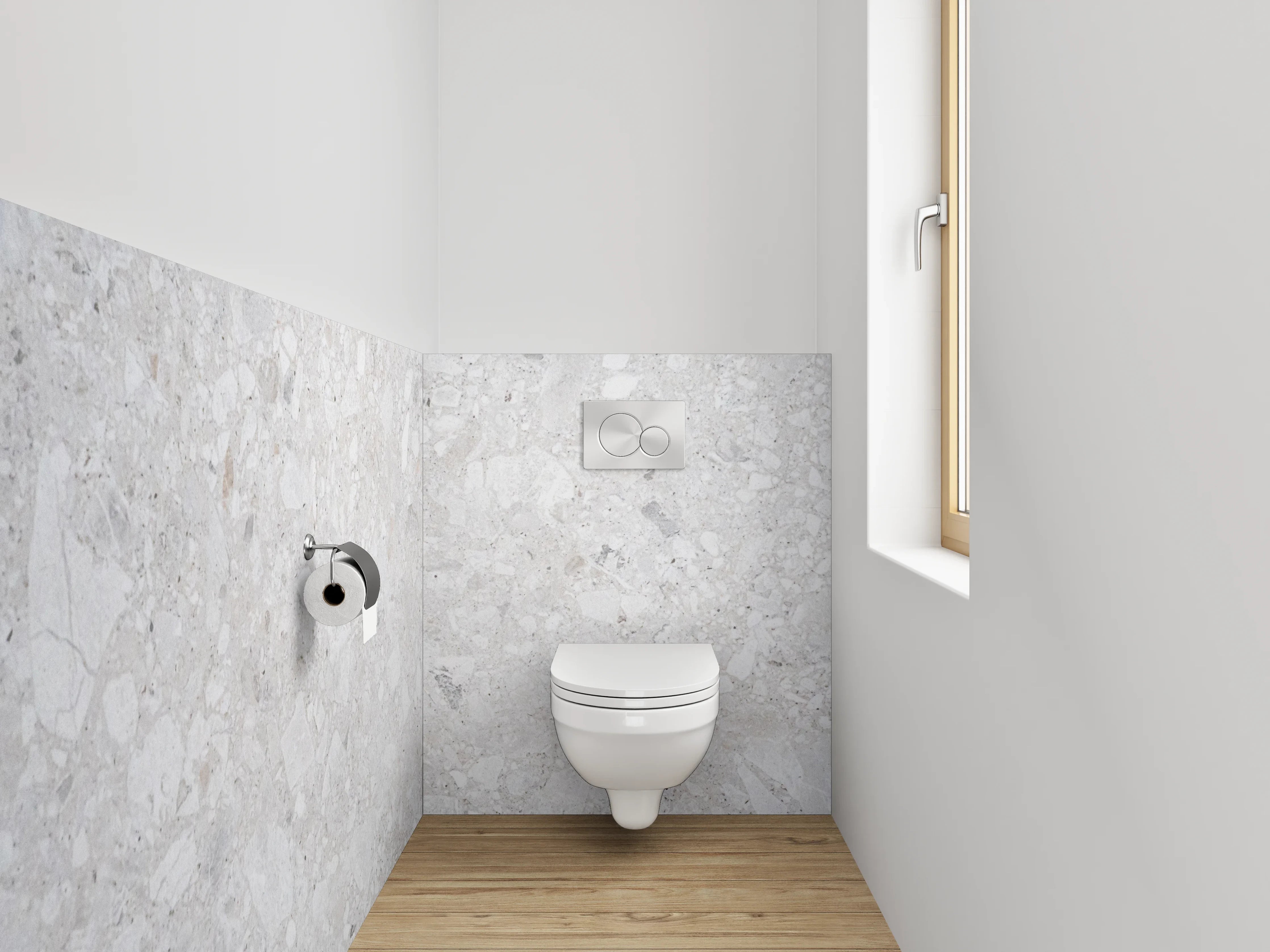 WC-Rückwand - Heller Marmor Look Fliesenoptik