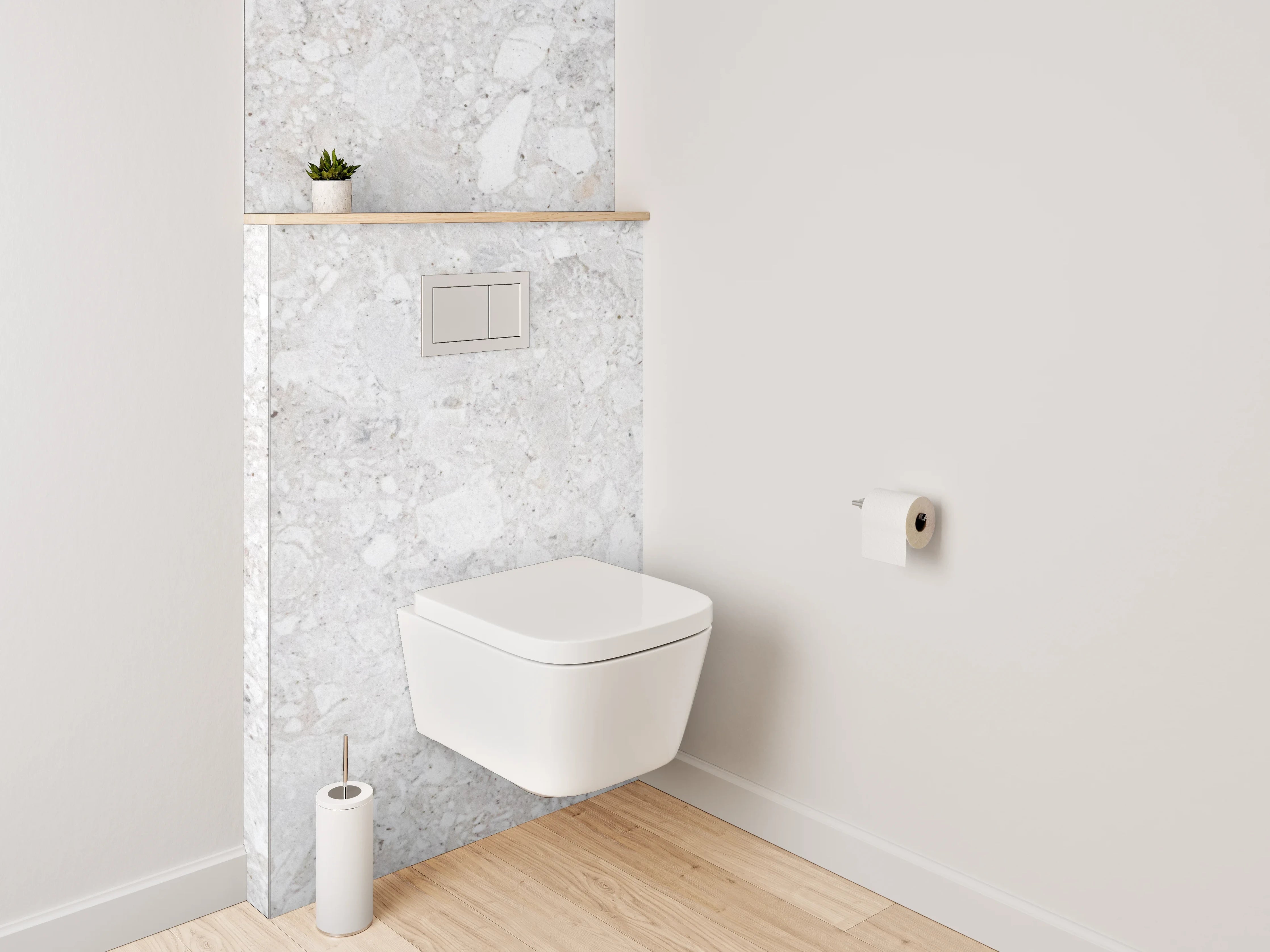 WC-Rückwand - Heller Marmor Look Fliesenoptik