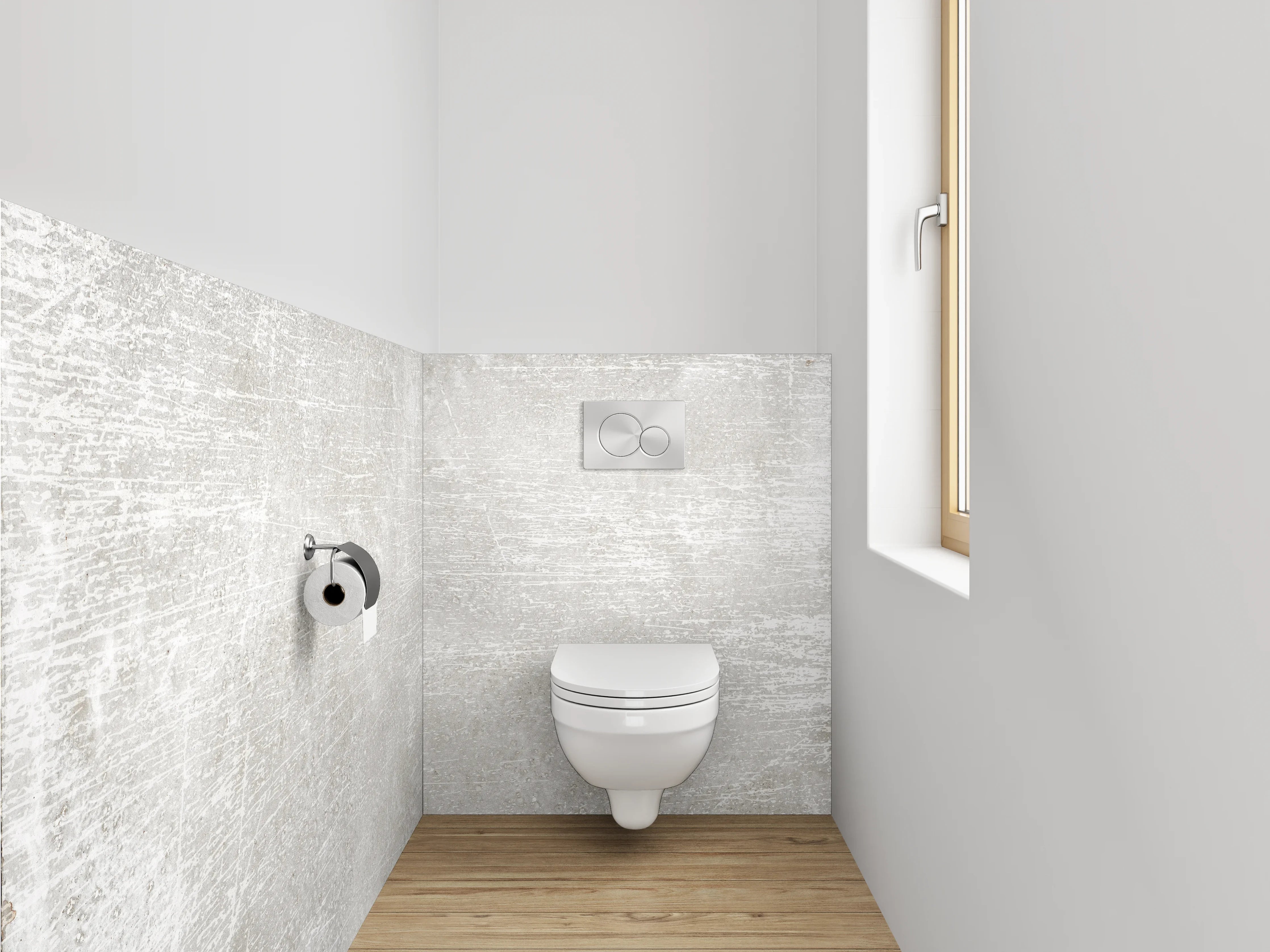 WC-Rückwand - Heller Marmor-Look Weiß-Grau