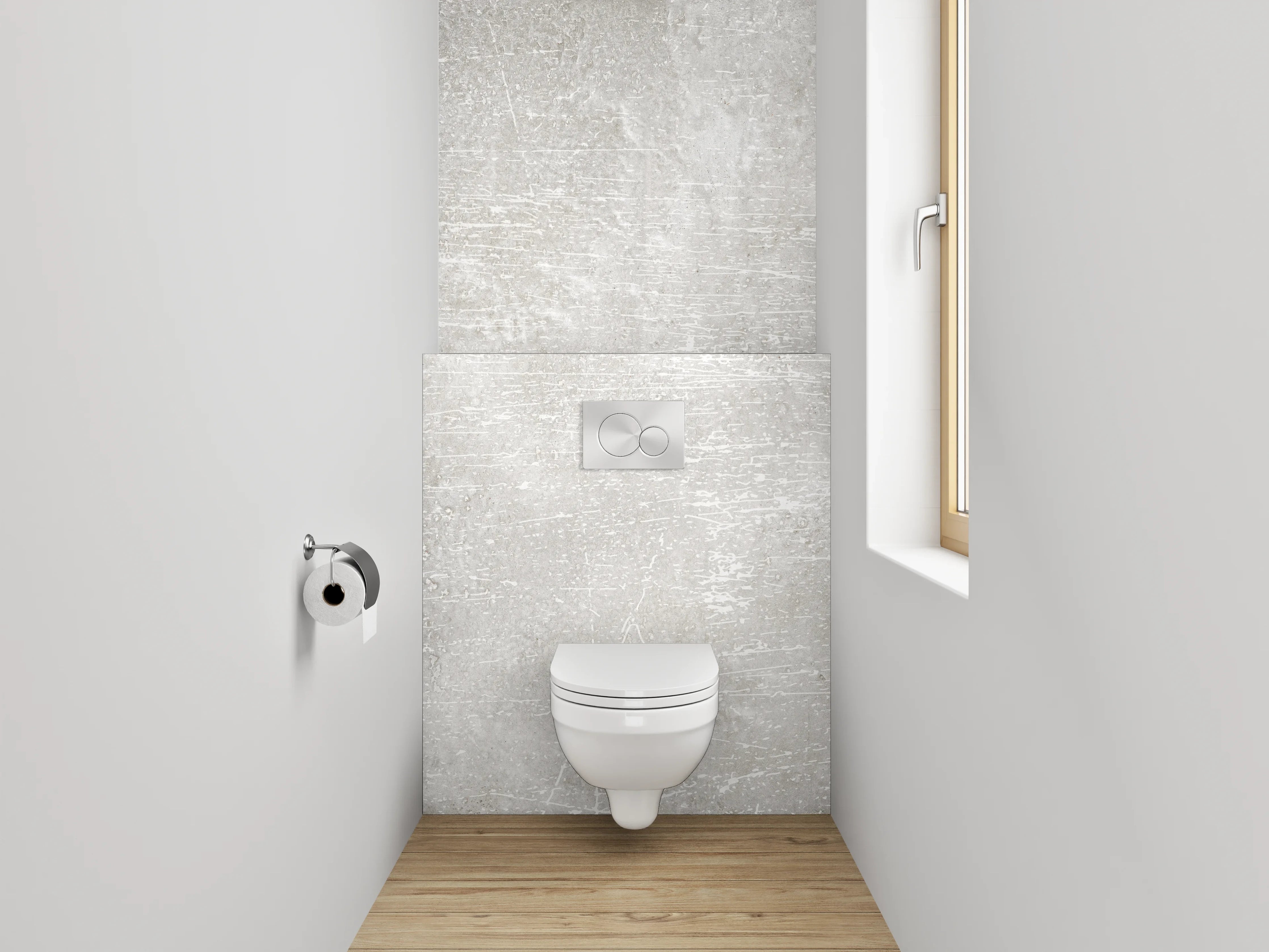 WC-Rückwand - Heller Marmor-Look Weiß-Grau